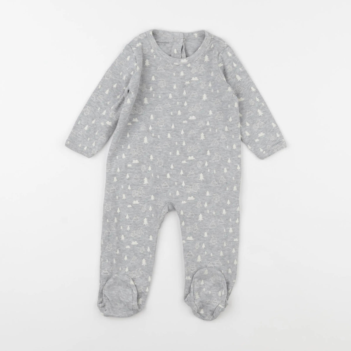Vertbaudet - pyjama coton gris - 9 mois