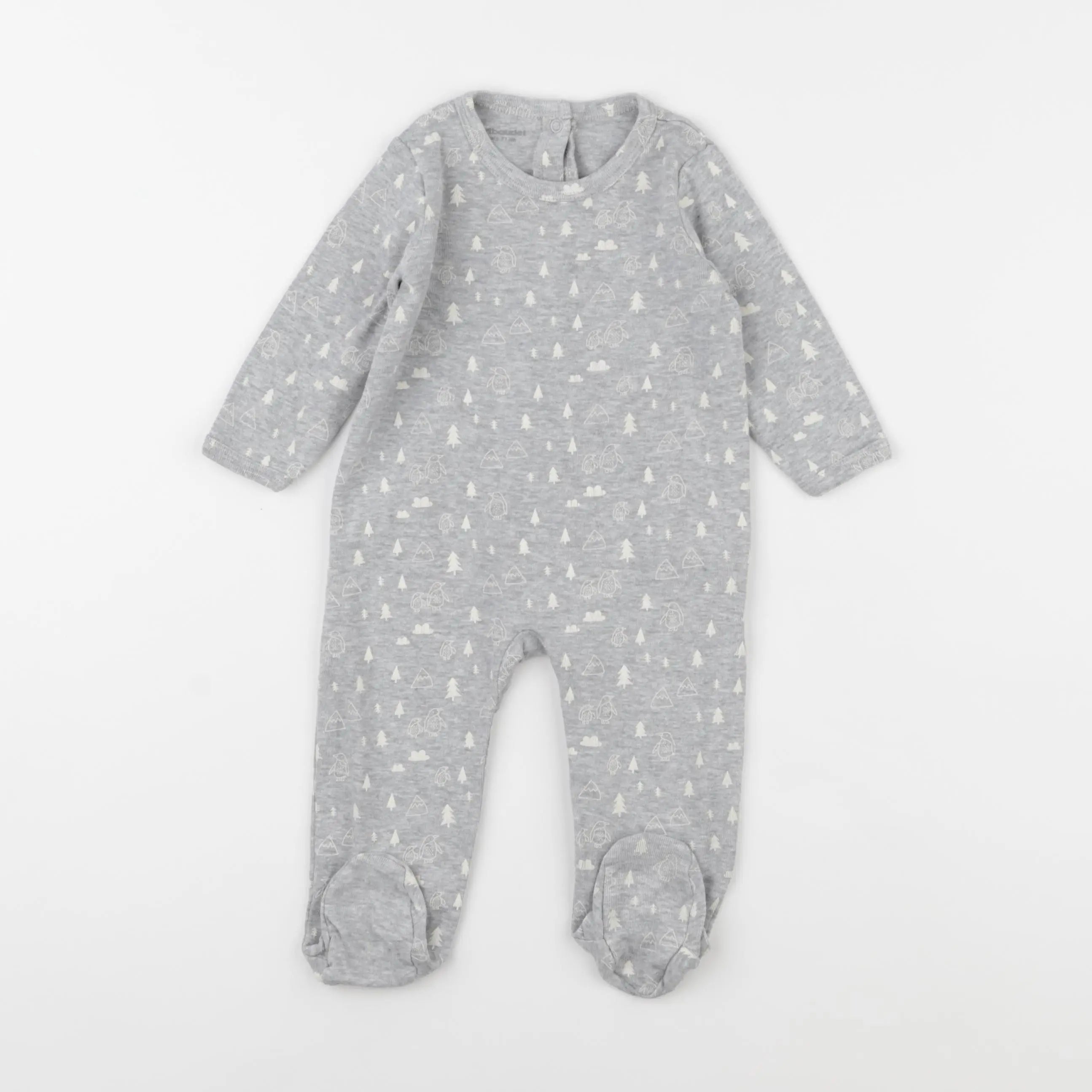 Vertbaudet - pyjama coton gris - 9 mois