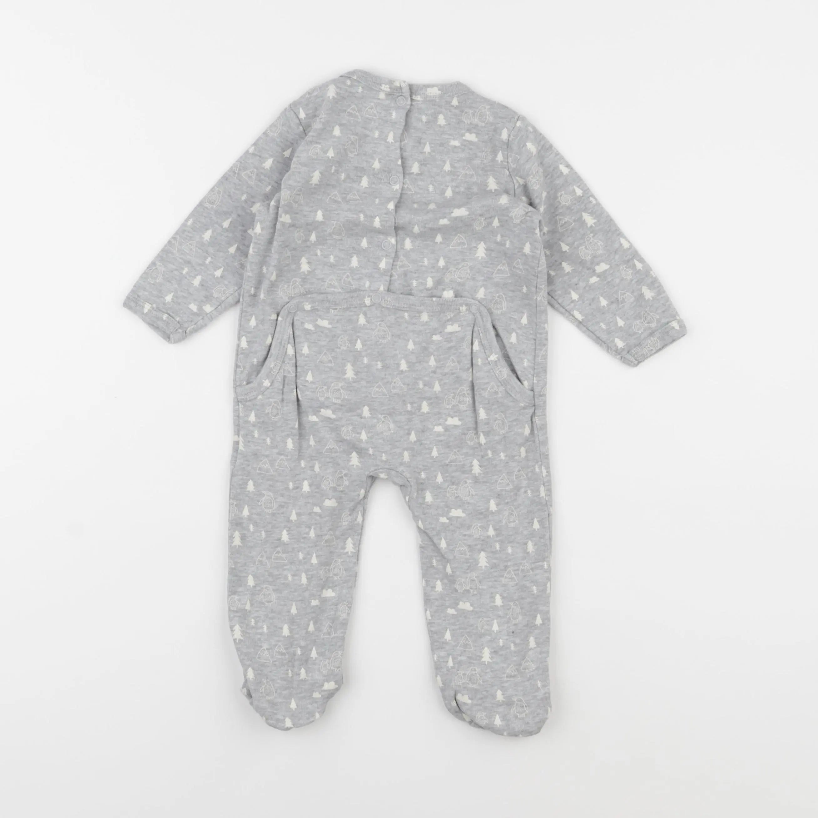 Vertbaudet - pyjama coton gris - 9 mois
