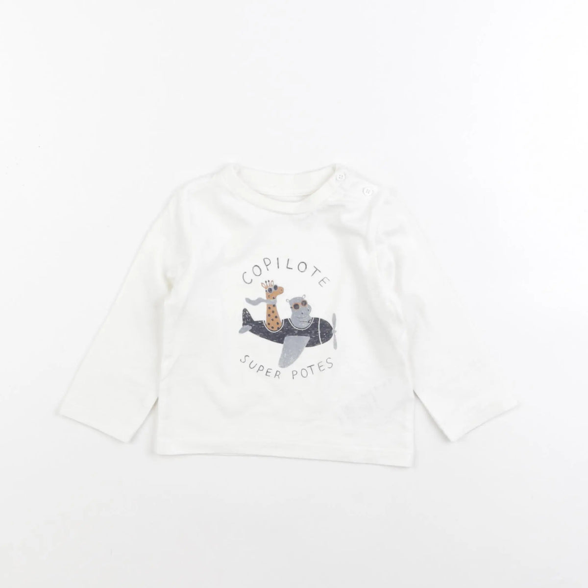 Vertbaudet - tee-shirt blanc - 6 mois