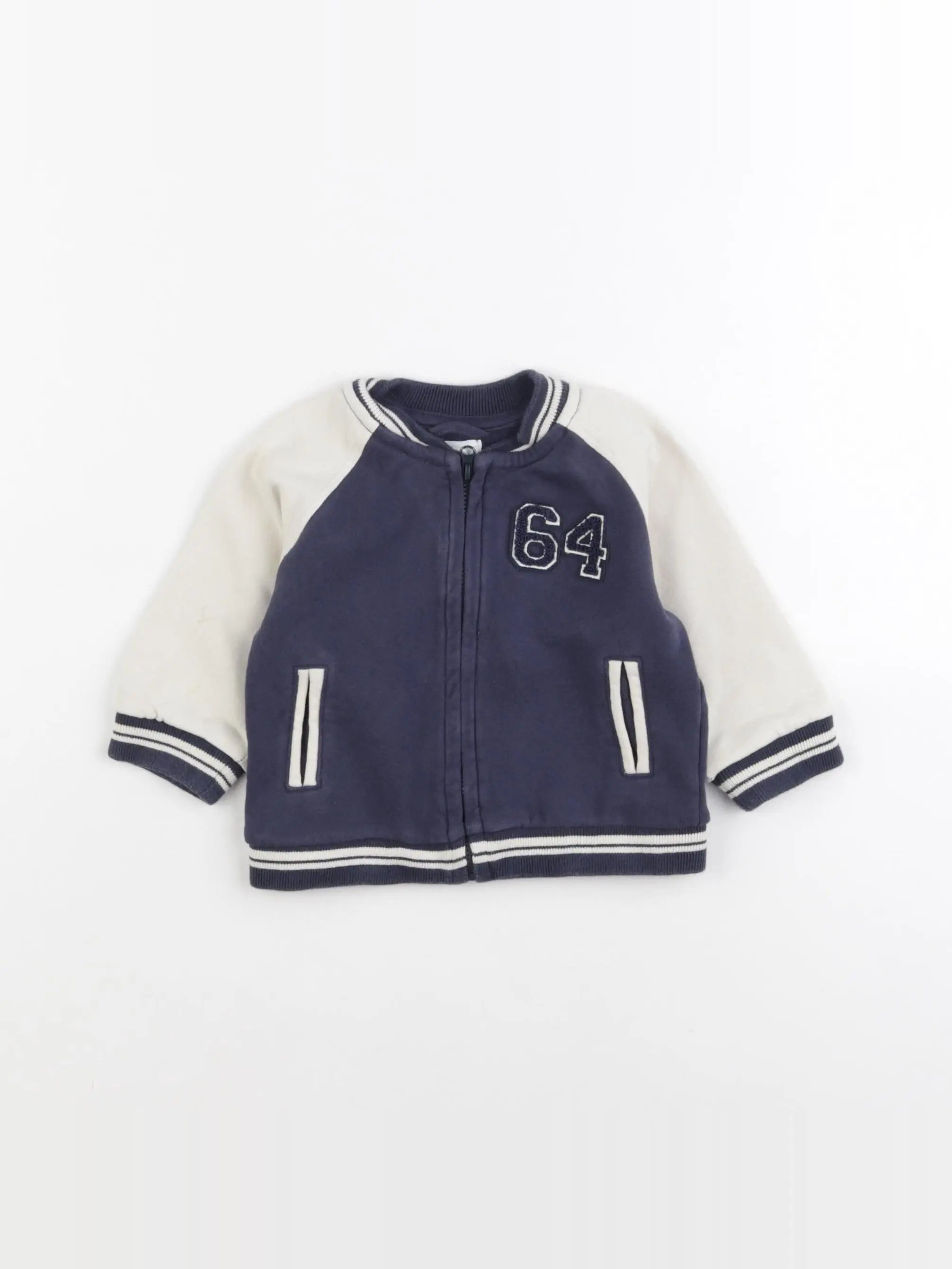 Vertbaudet - sweat bleu - 9 mois