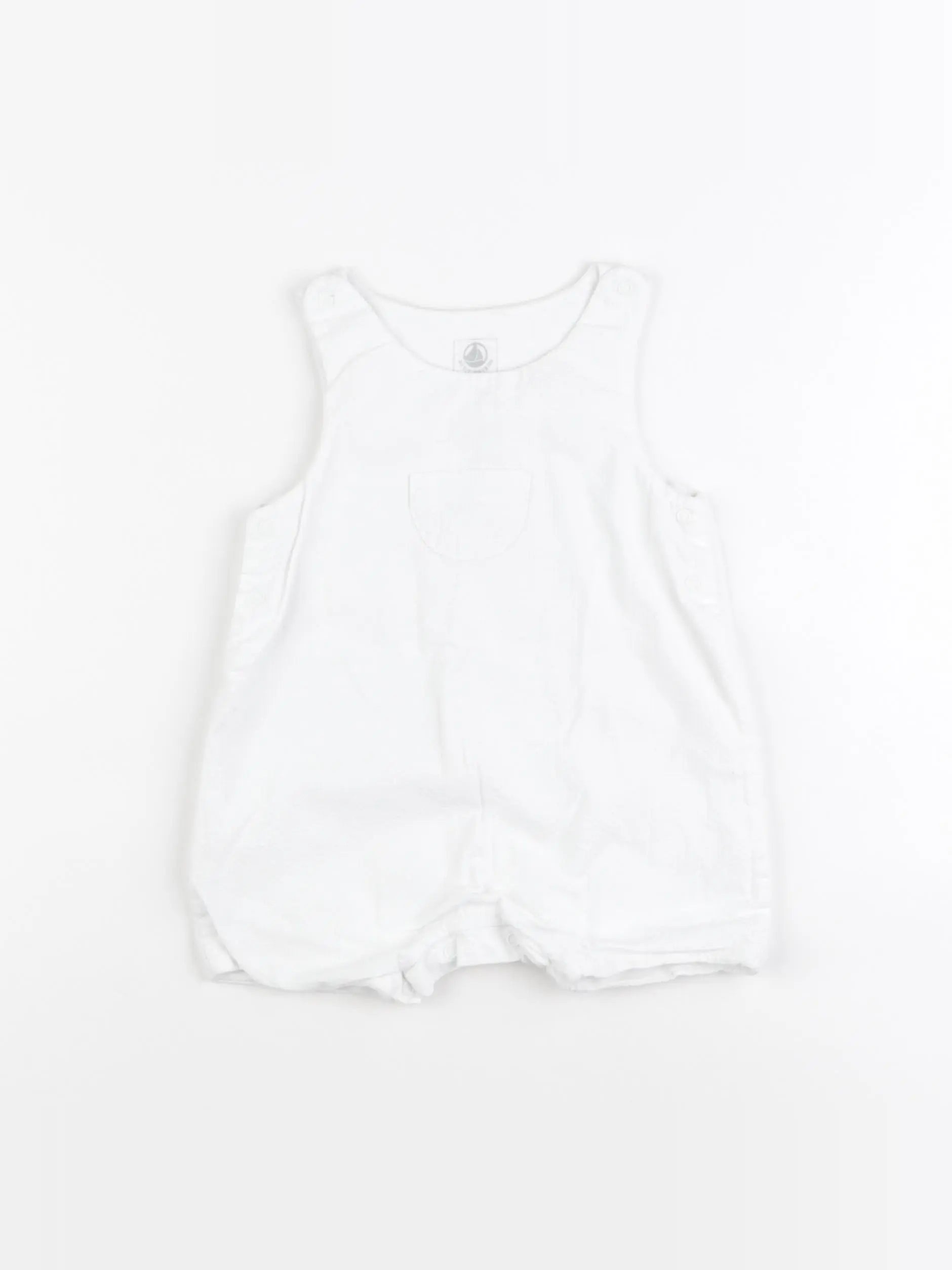 Petit Bateau - salopette blanc - 6 mois