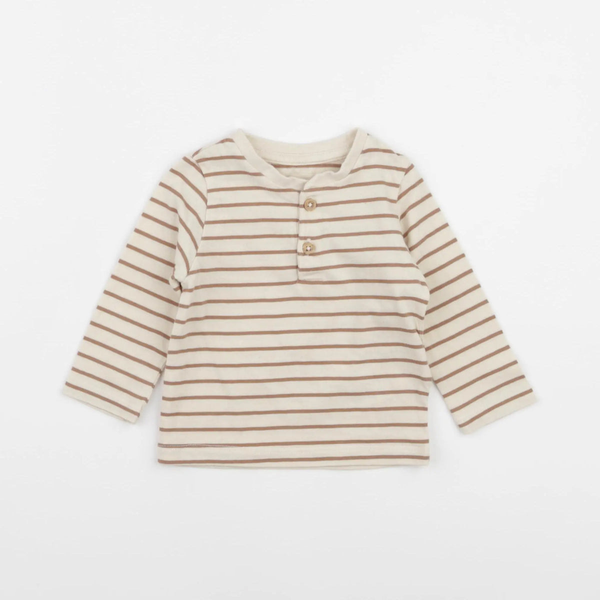 Vertbaudet - tee-shirt beige, marron - 6 mois