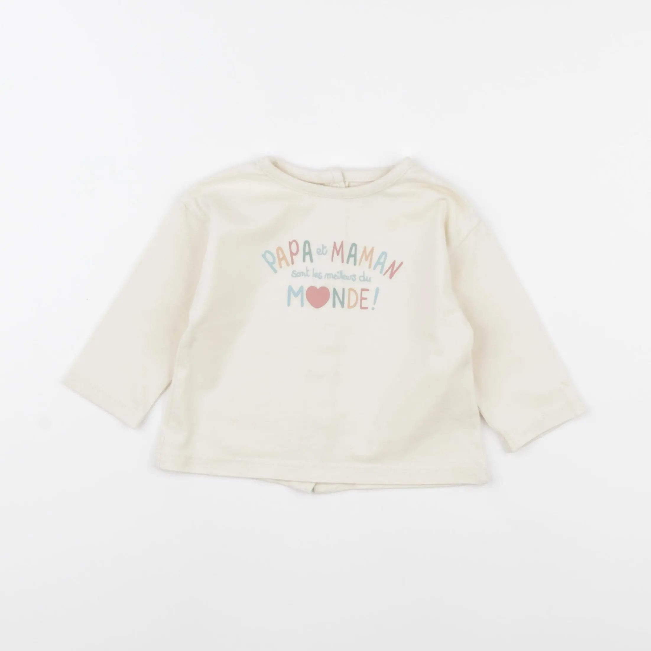 Vertbaudet - tee-shirt beige - 6 mois