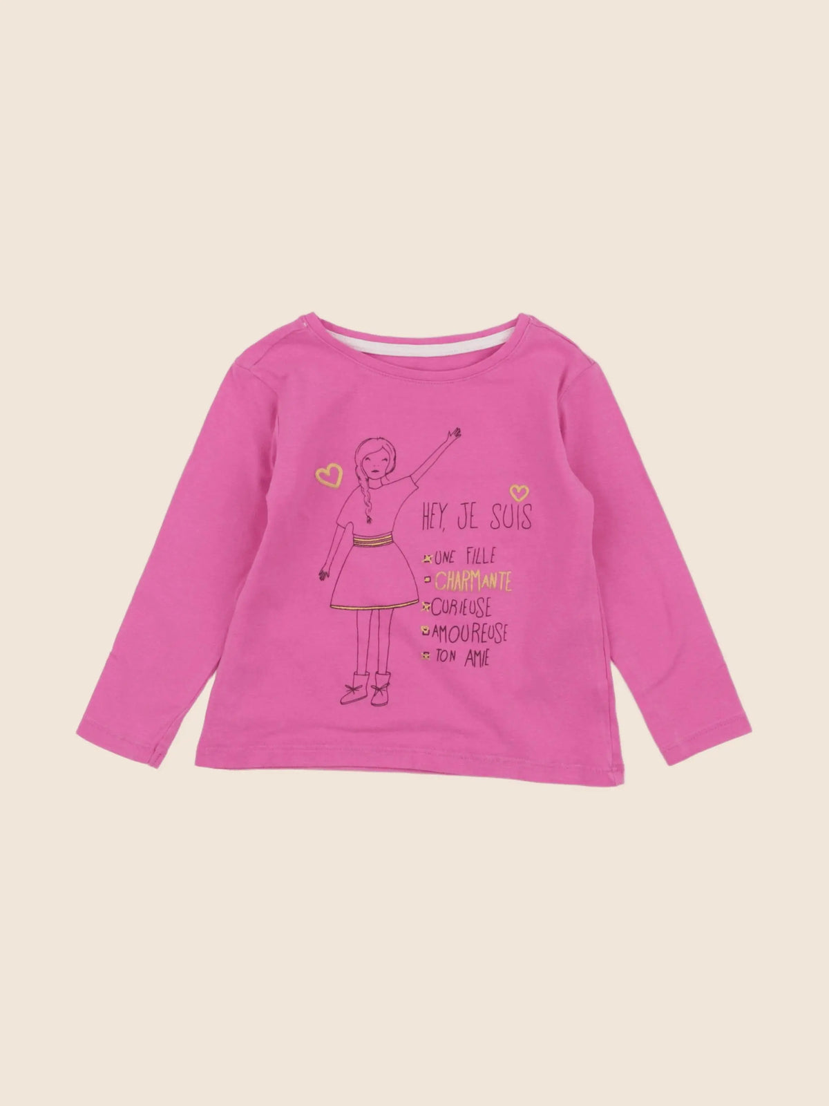 Vertbaudet - tee-shirt rose - 2 ans