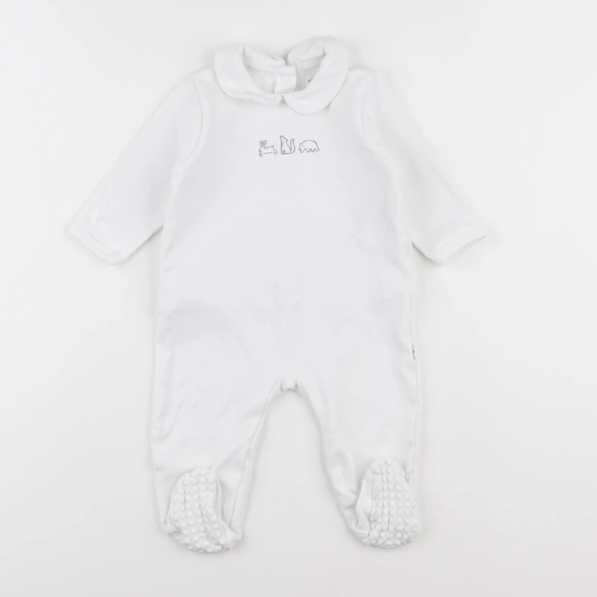 Vertbaudet - pyjama coton blanc - 9 mois