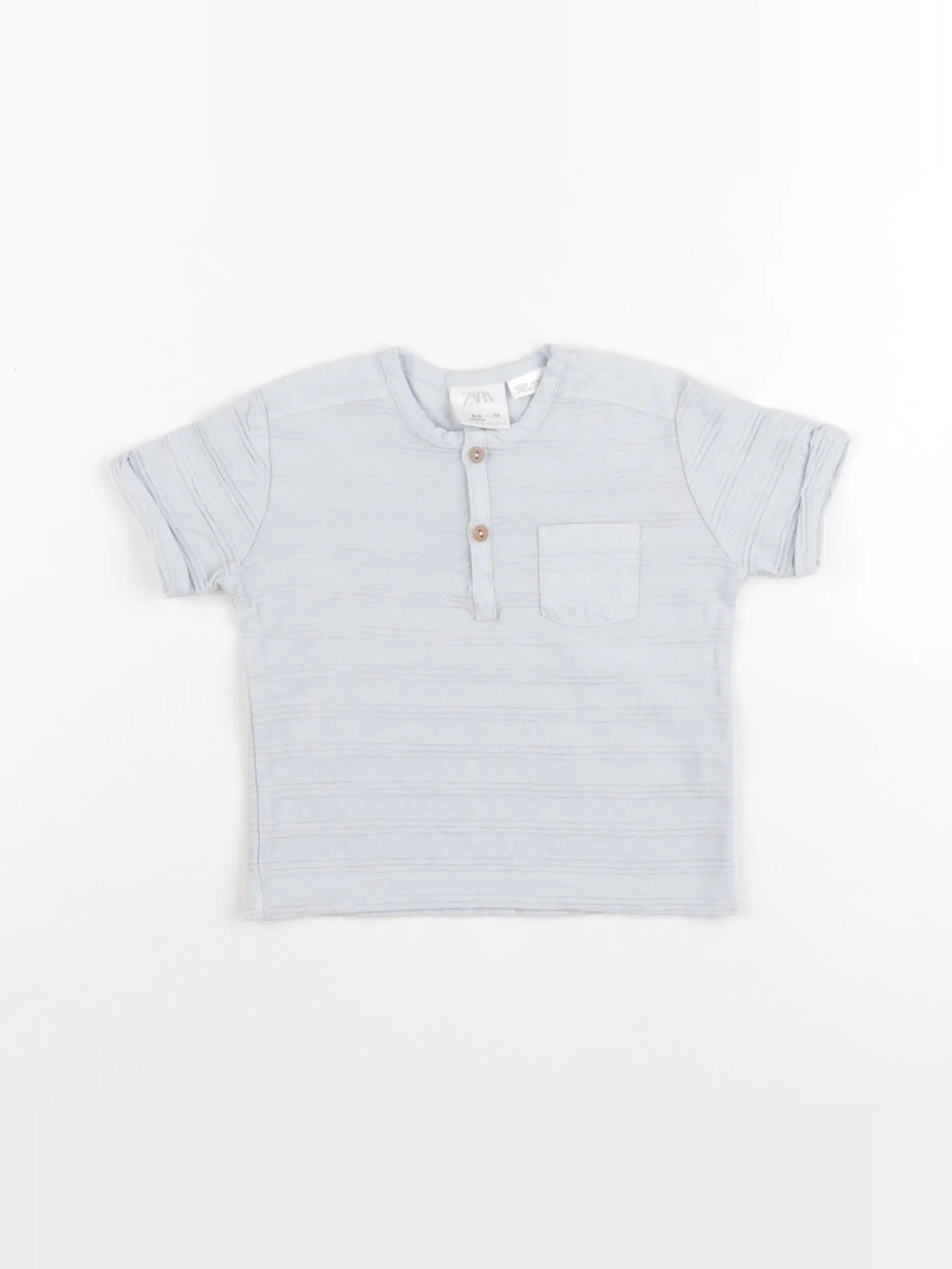 Zara - tee-shirt bleu - 6/9 mois