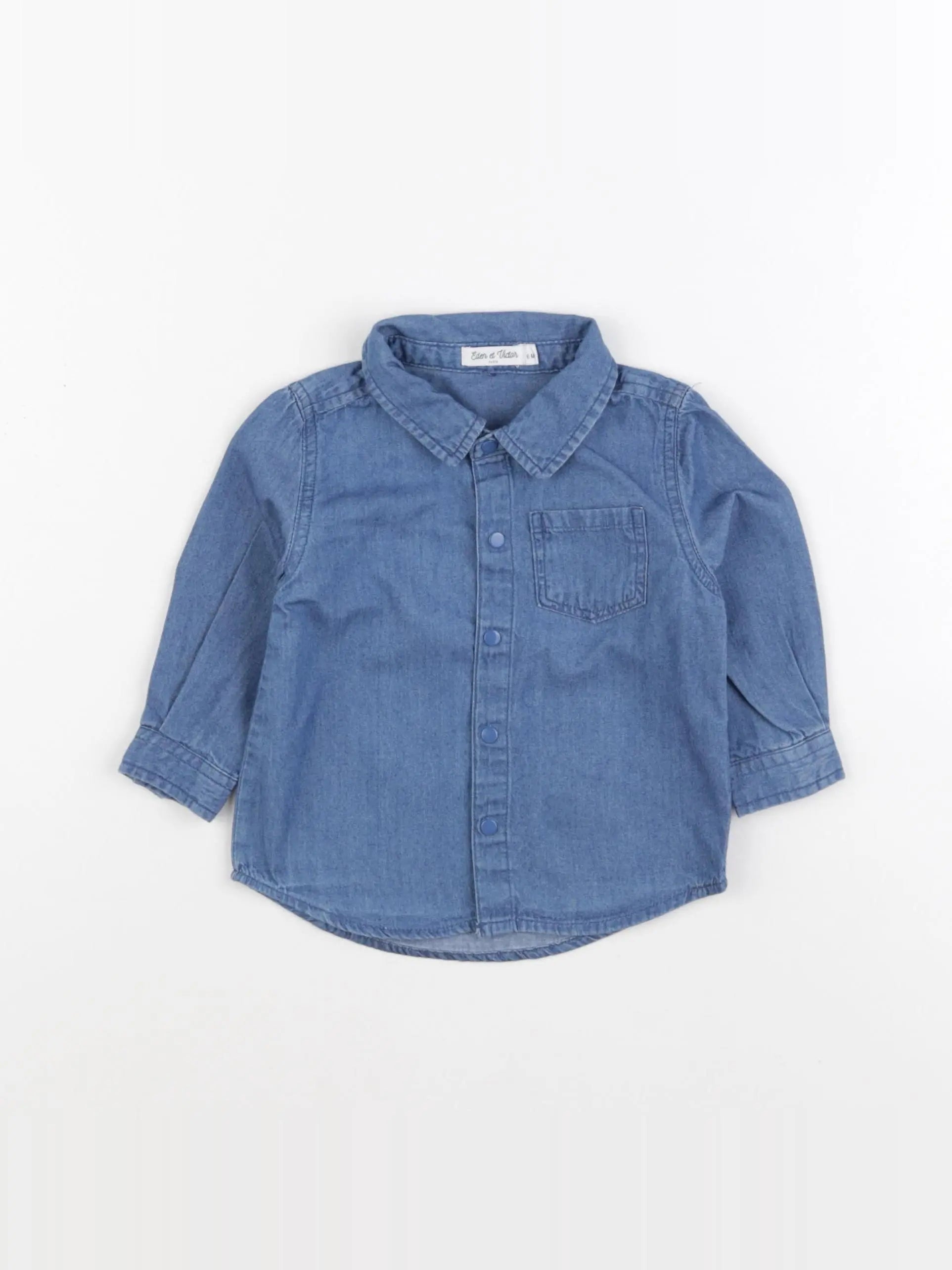 Eden & Victor - chemise bleu - 6 mois
