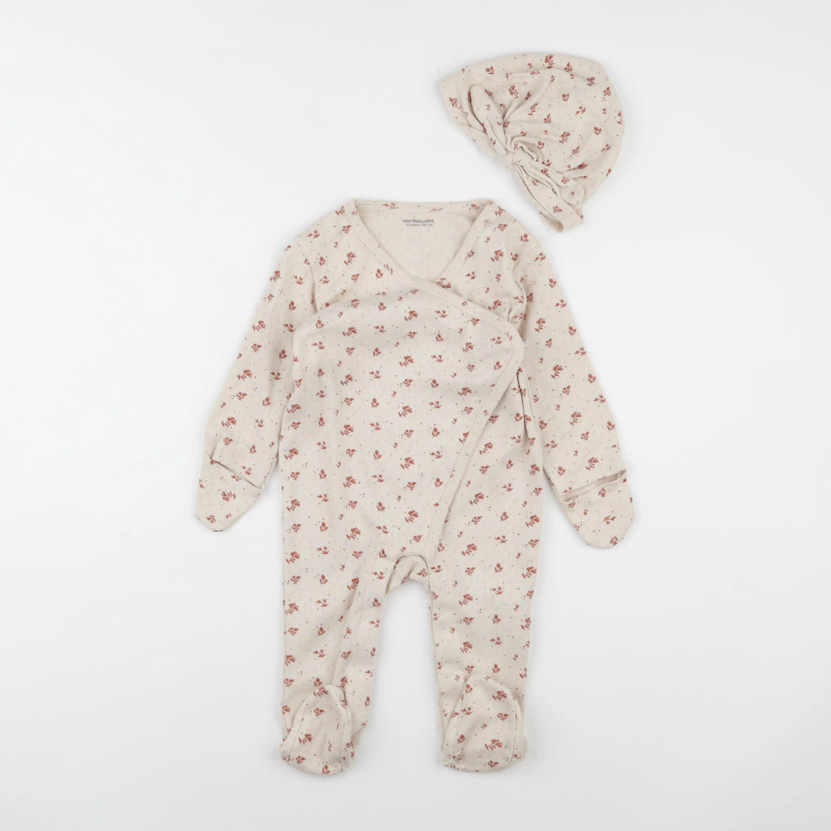 Vertbaudet - pyjama coton beige - 12 mois