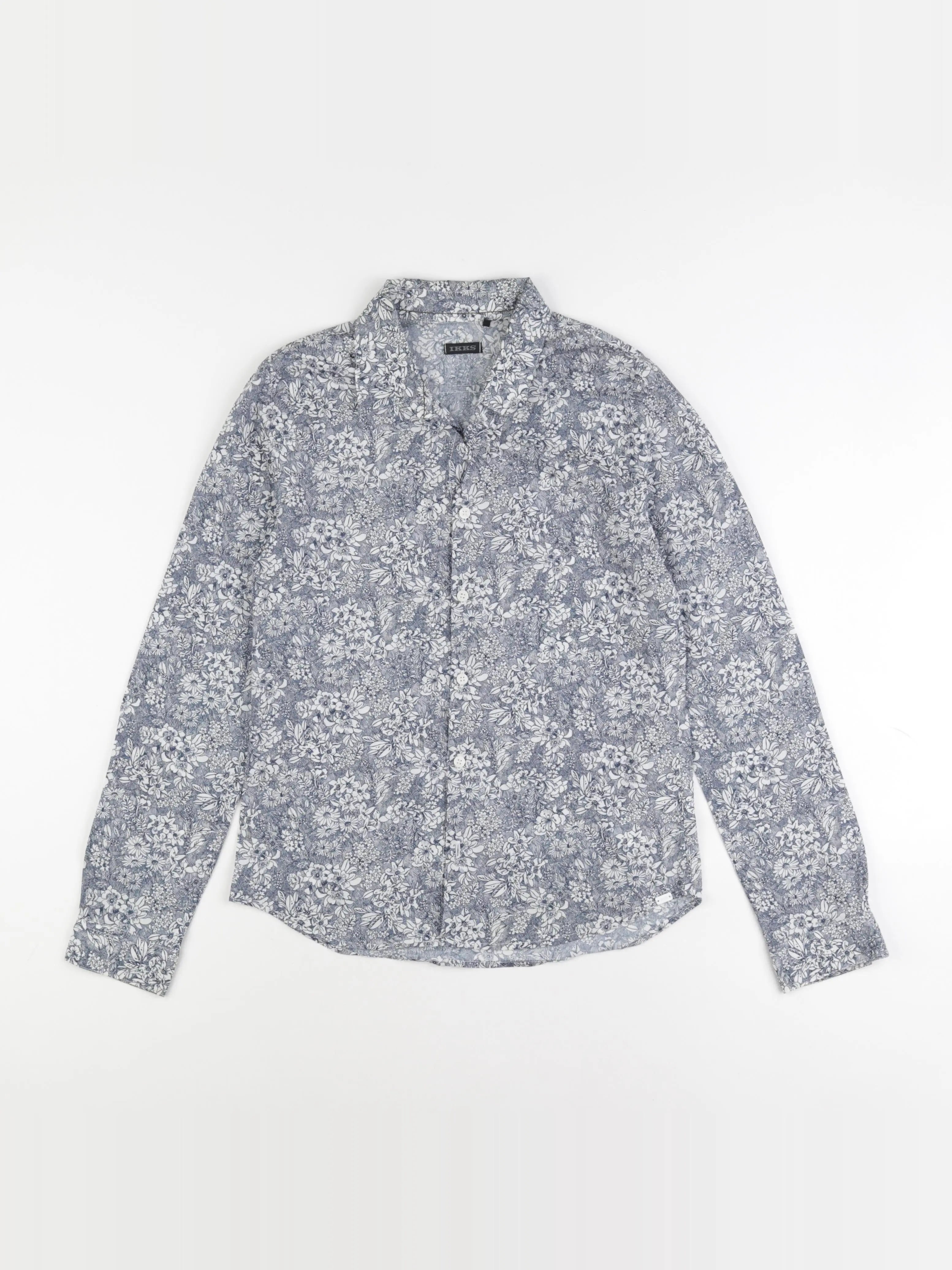IKKS - chemise bleu, blanc - 12 ans