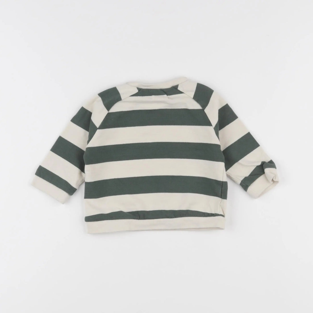 Vertbaudet - sweat beige, vert - 6 mois