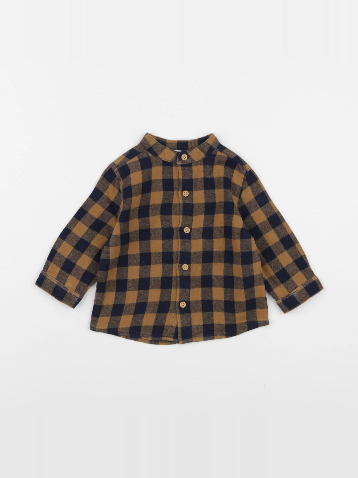 Boutchou - chemise bleu, marron - 6 mois