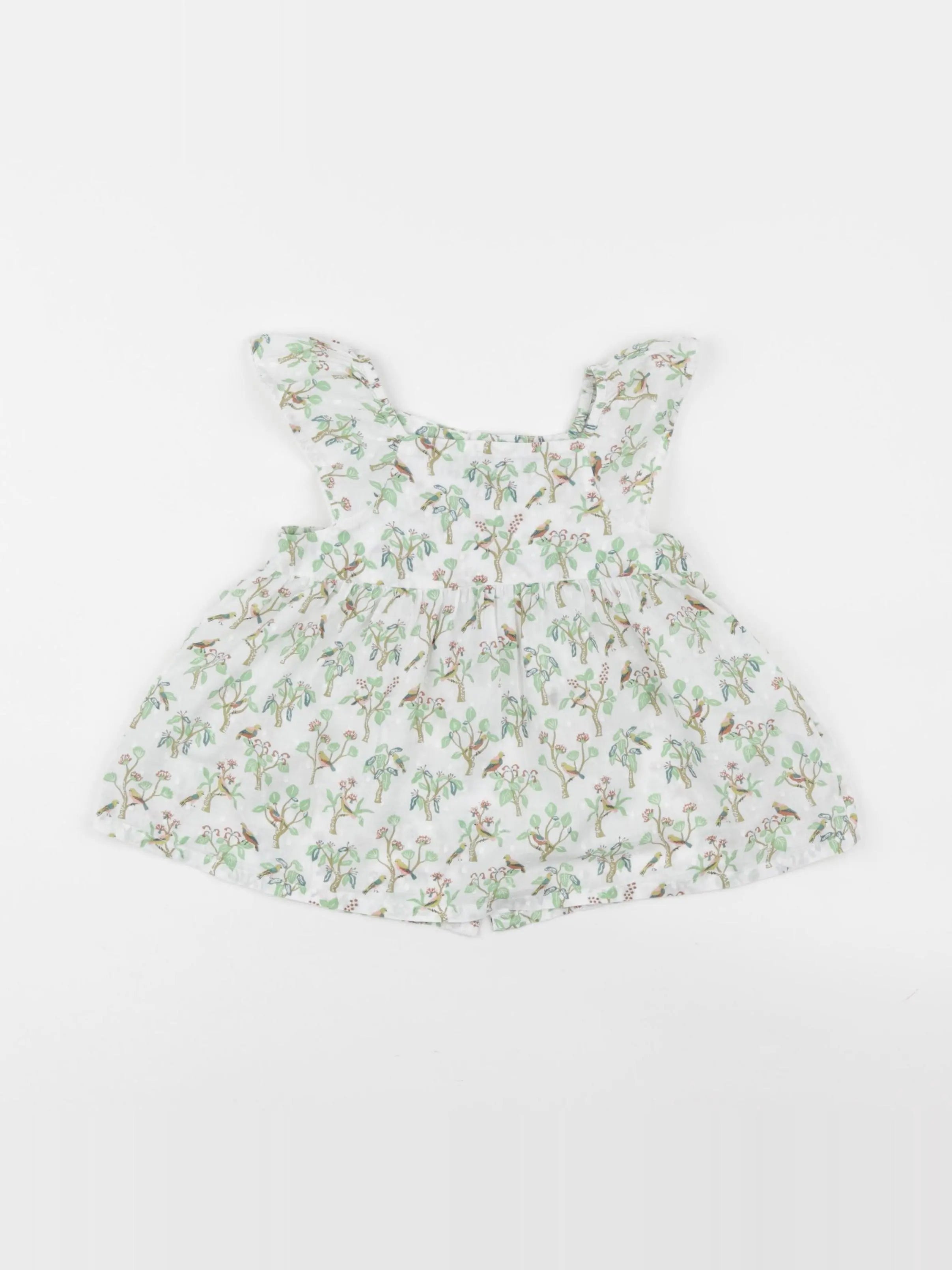 Boutchou - blouse blanc, vert - 24 mois