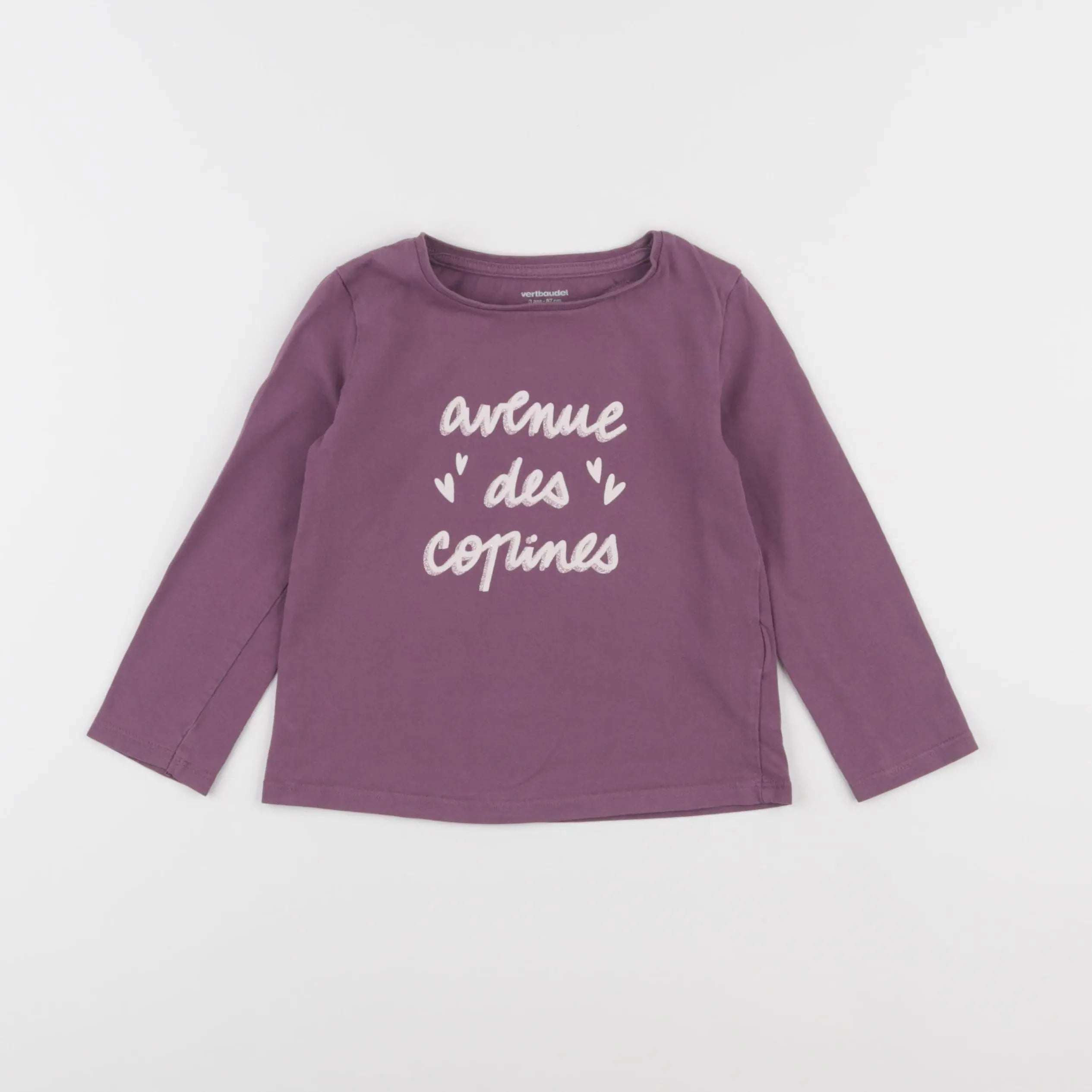 Vertbaudet - tee-shirt violet - 3 ans