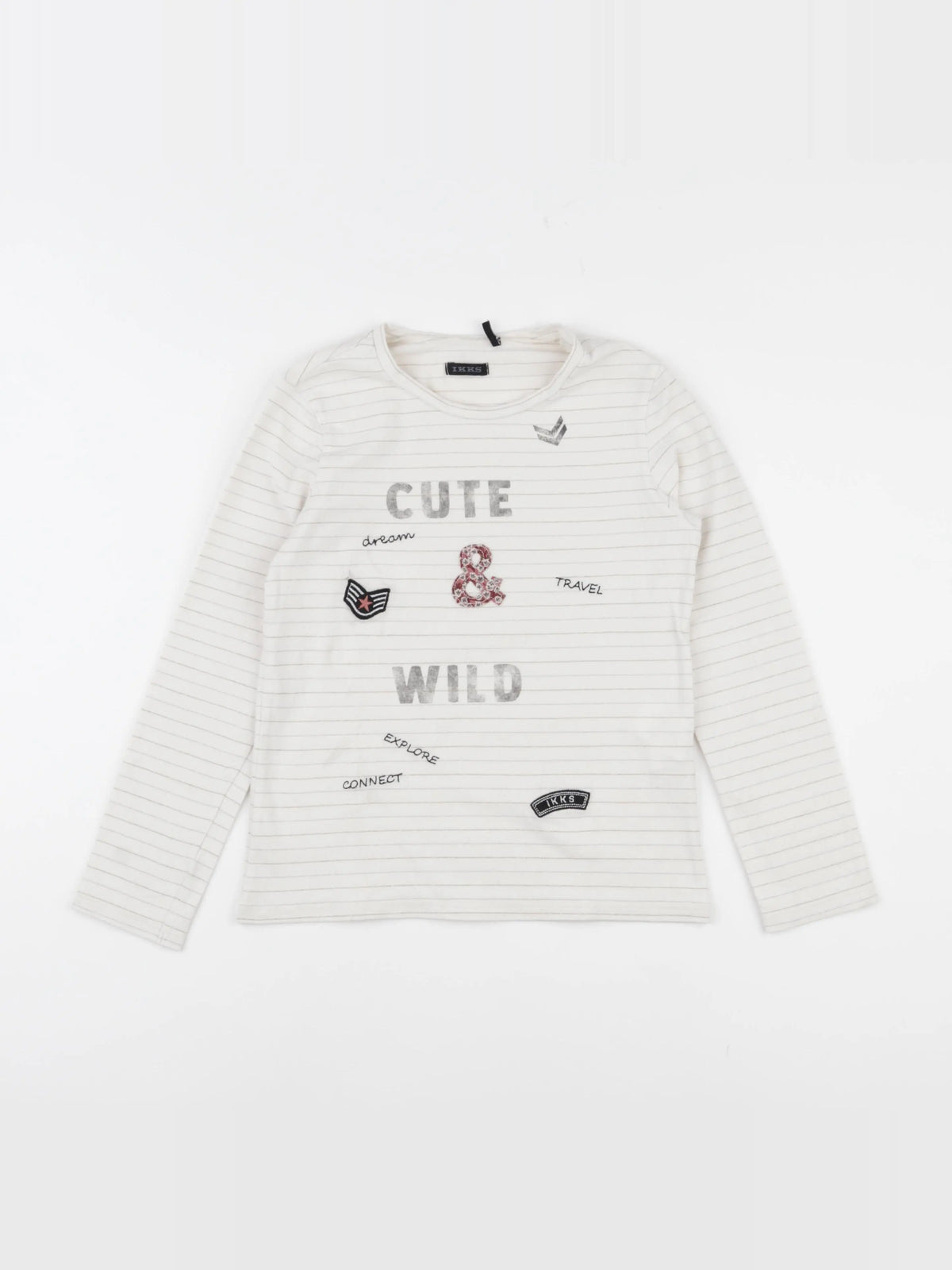 IKKS - tee-shirt blanc, or - 8 ans