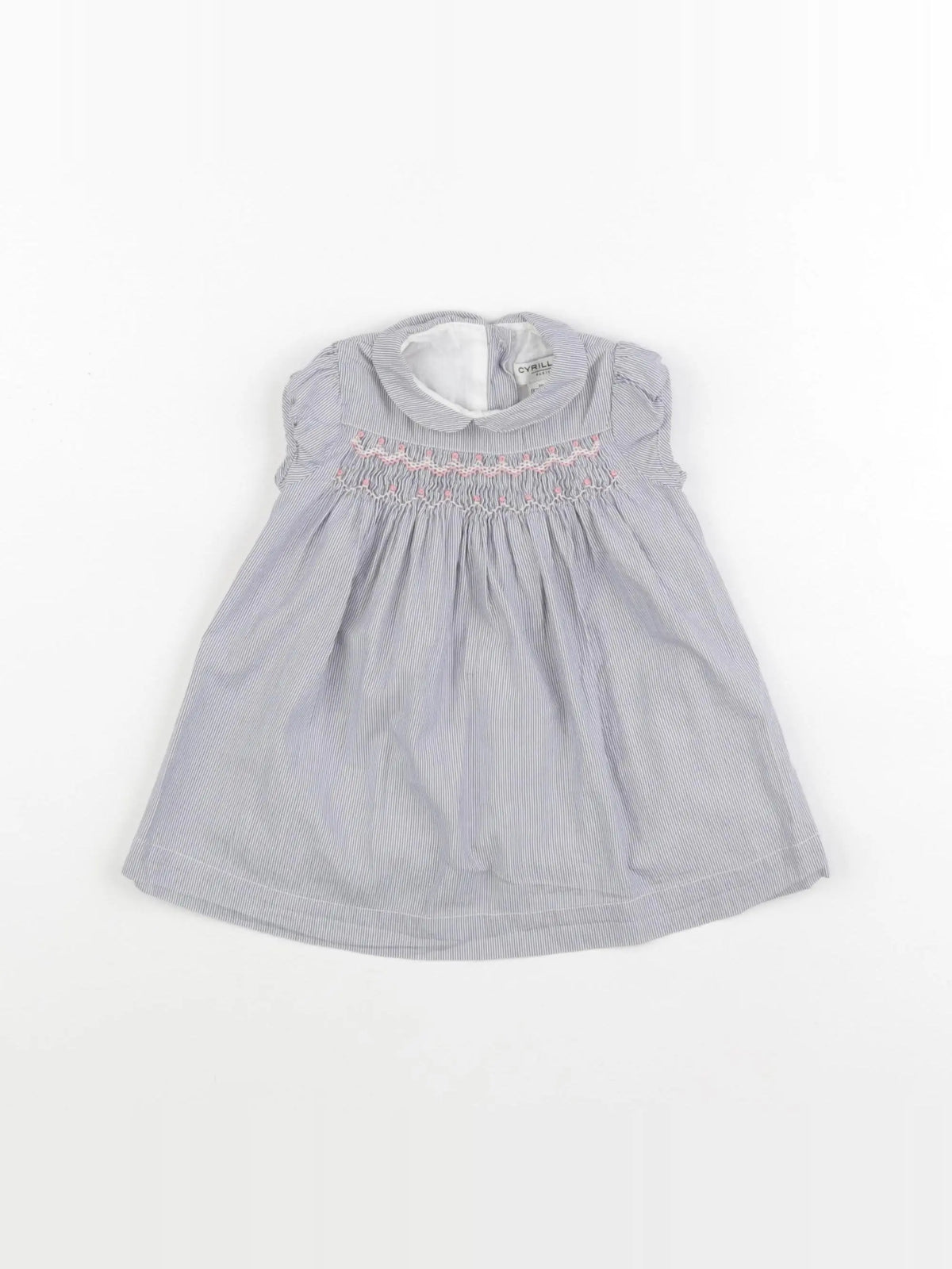 Cyrillus - robe blanc, bleu - 3 mois