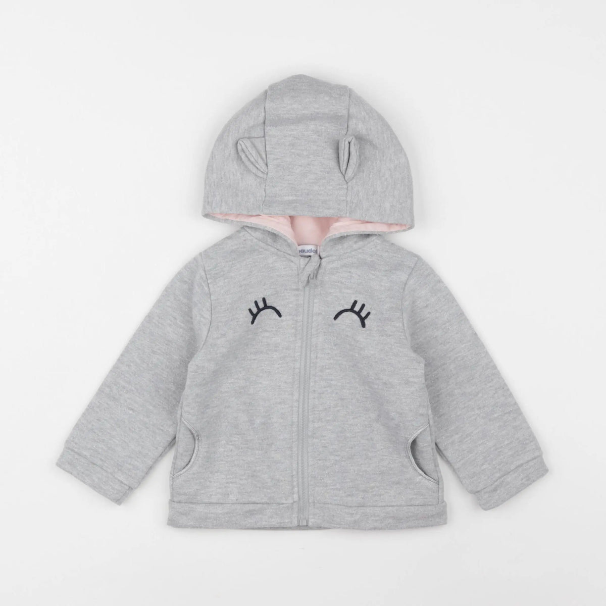 Vertbaudet - sweat gris, argent - 12 mois