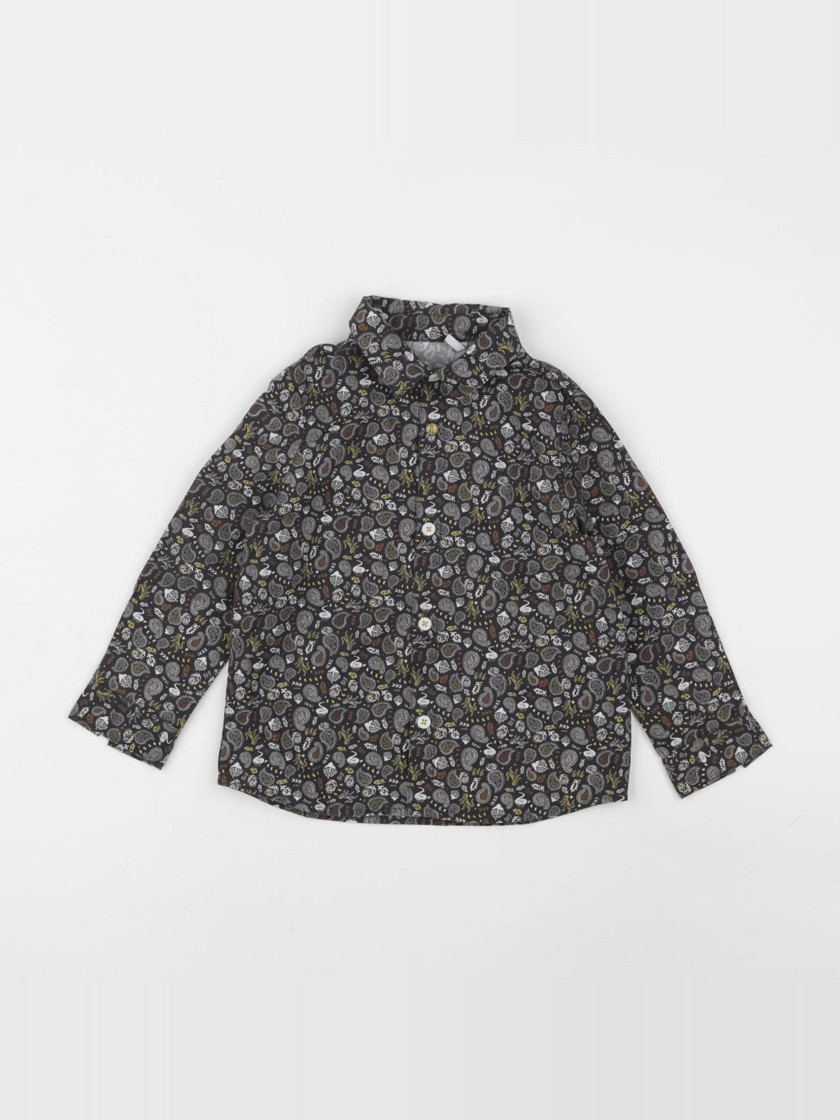IKKS - chemise marron, jaune - 2 ans