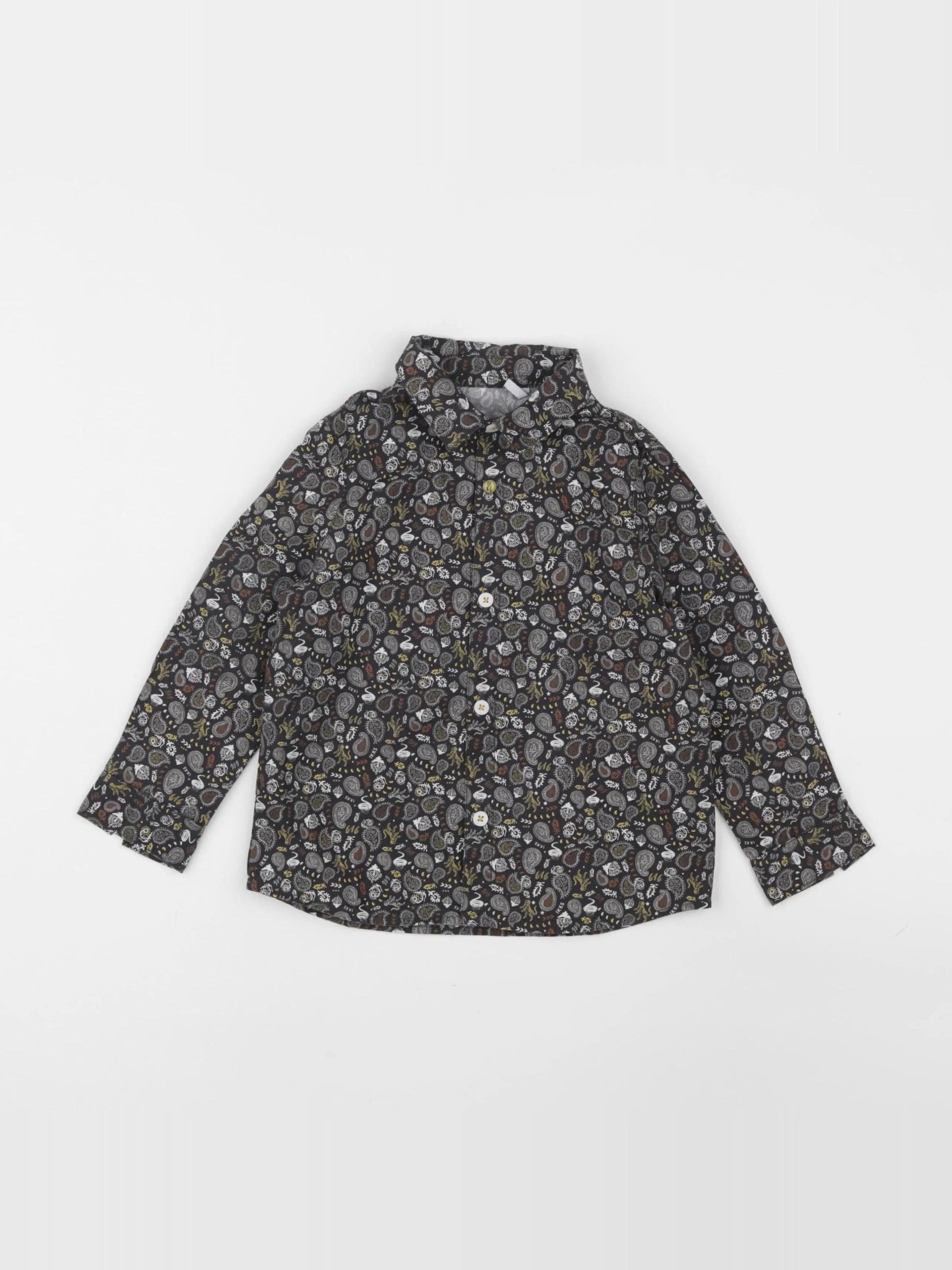 IKKS - chemise marron, jaune - 2 ans