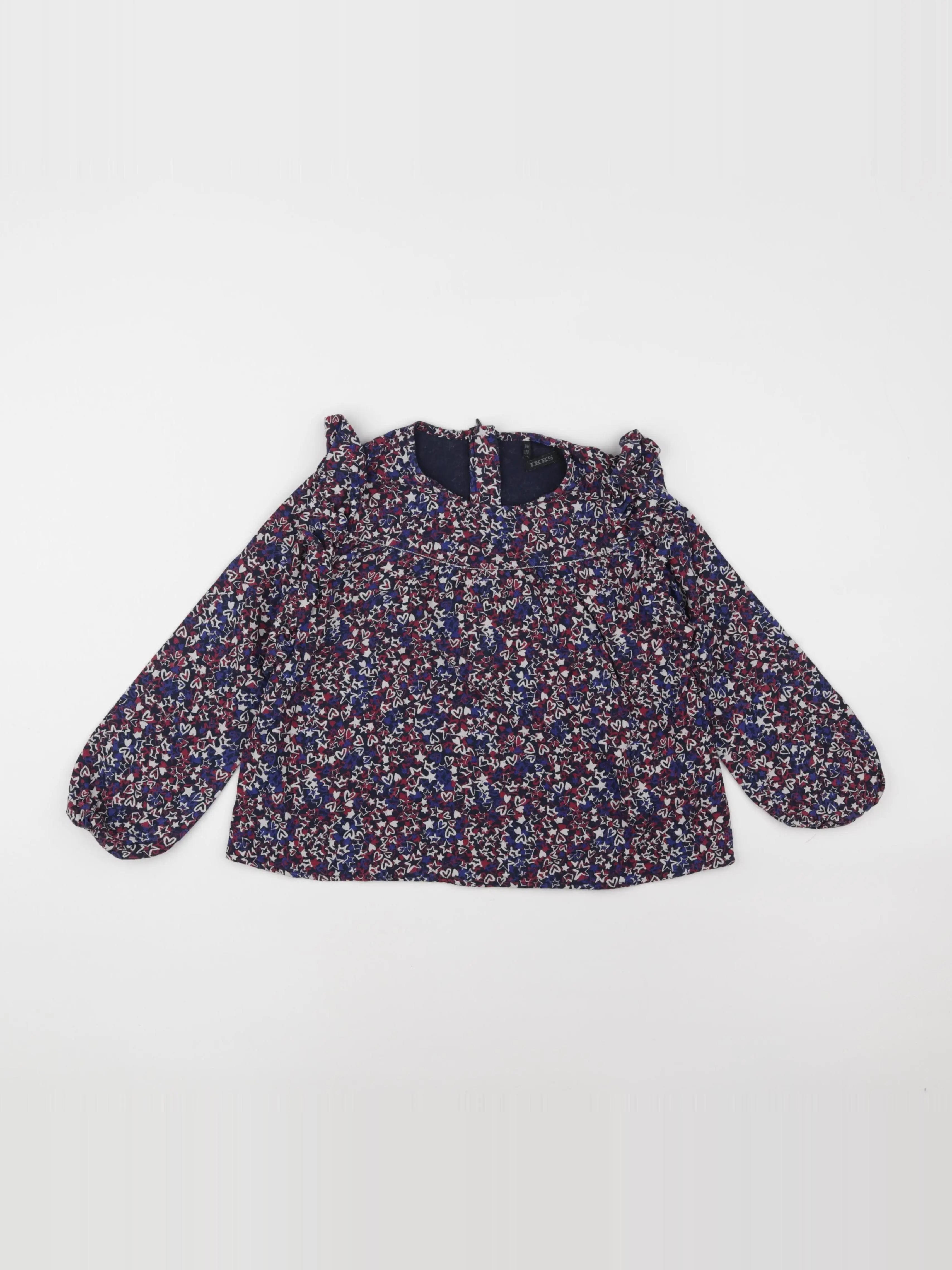 IKKS - blouse bleu, rouge - 8 ans