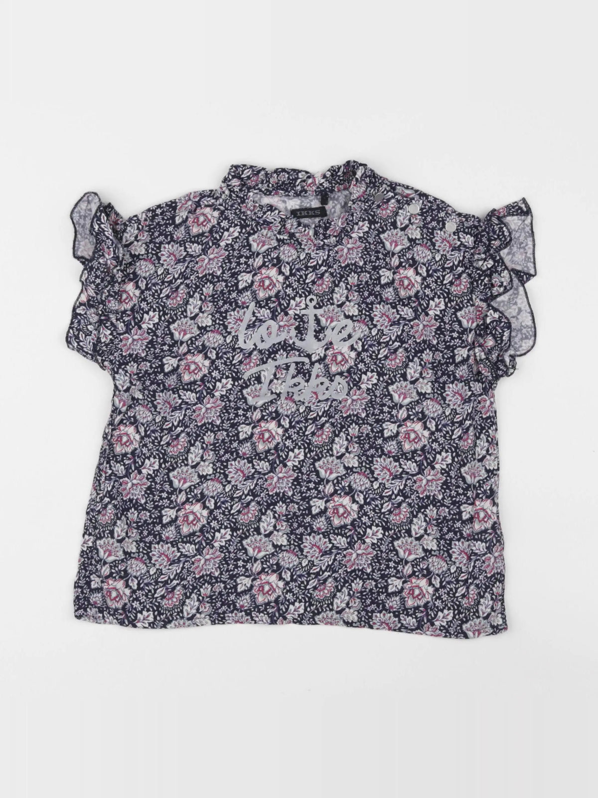 IKKS - blouse bleu, rose - 8 ans