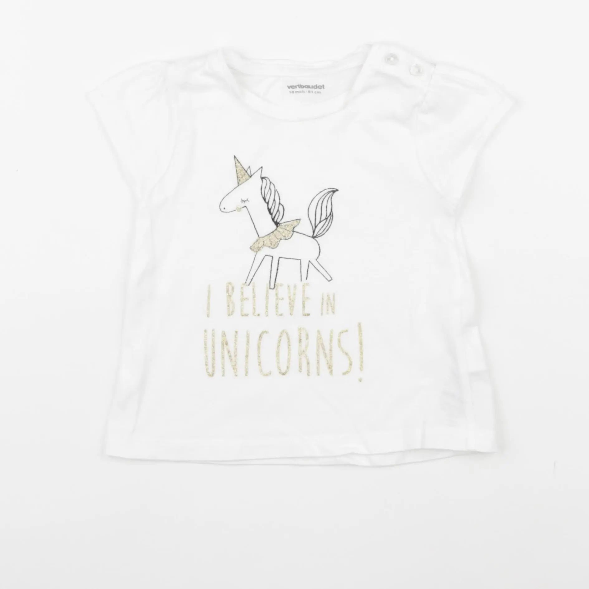 Vertbaudet - tee-shirt blanc - 18 mois