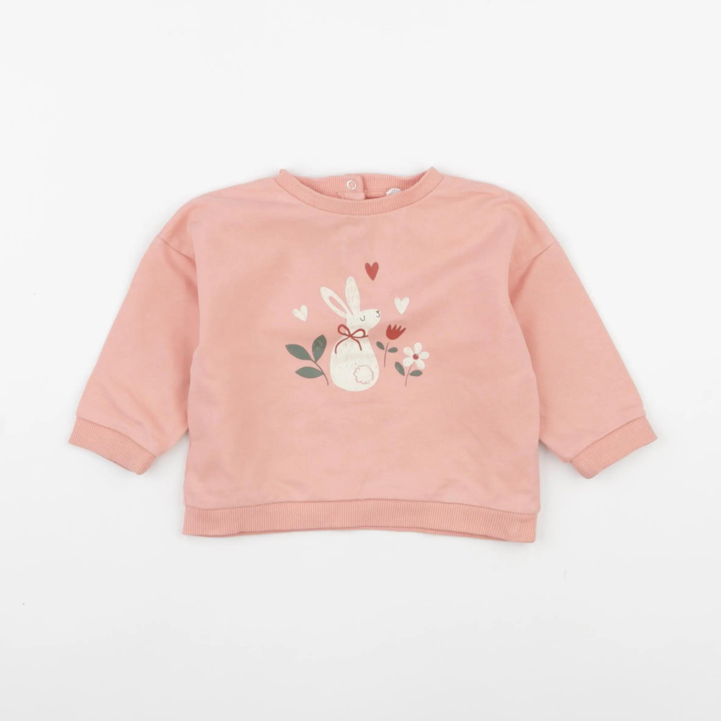 Vertbaudet - sweat rose - 12 mois