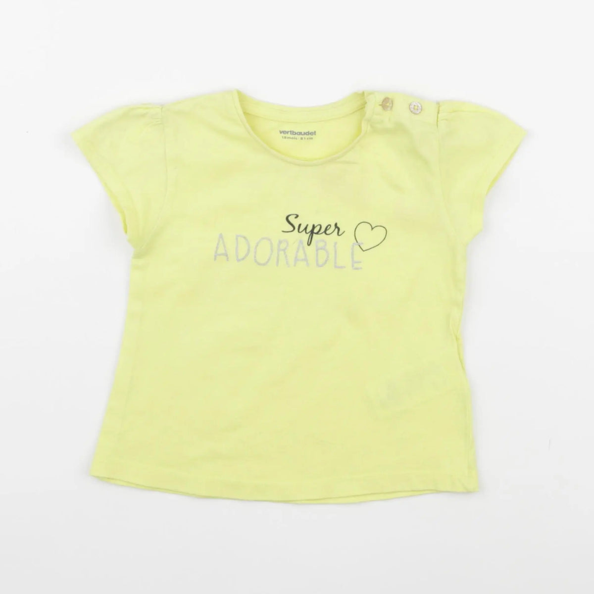 Vertbaudet - tee-shirt jaune - 18 mois
