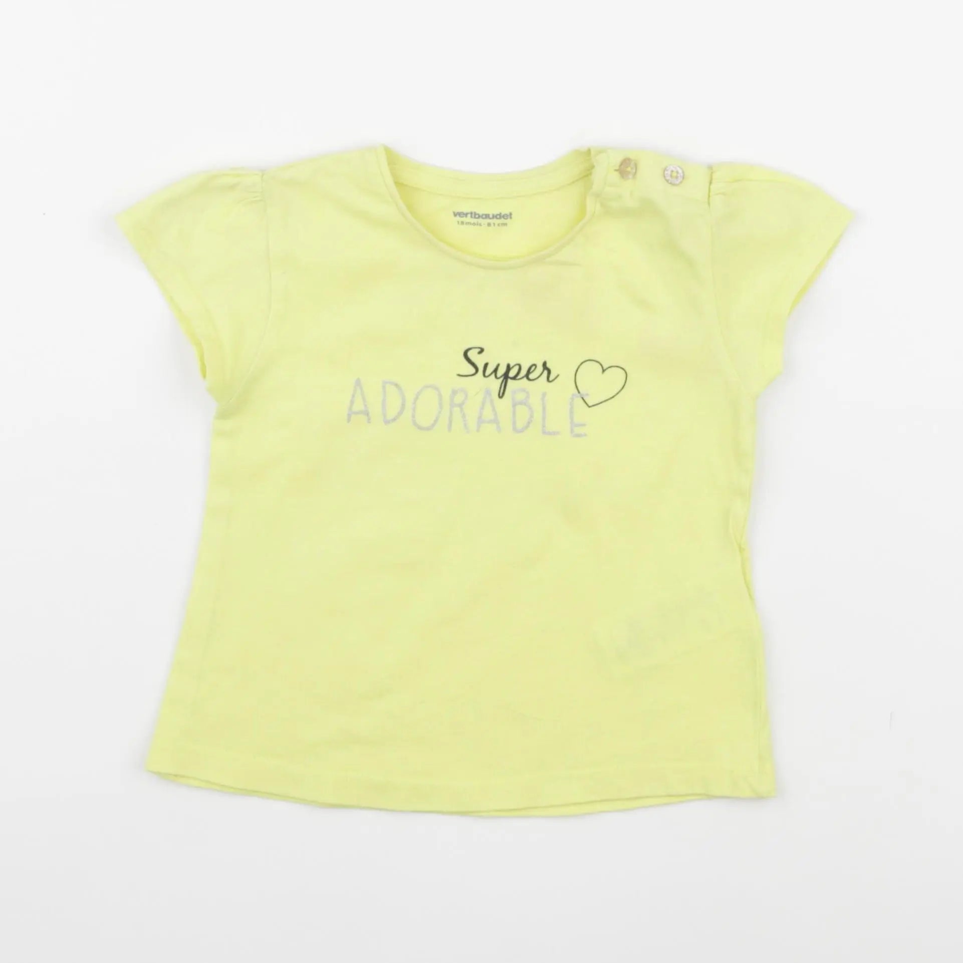 Vertbaudet - tee-shirt jaune - 18 mois
