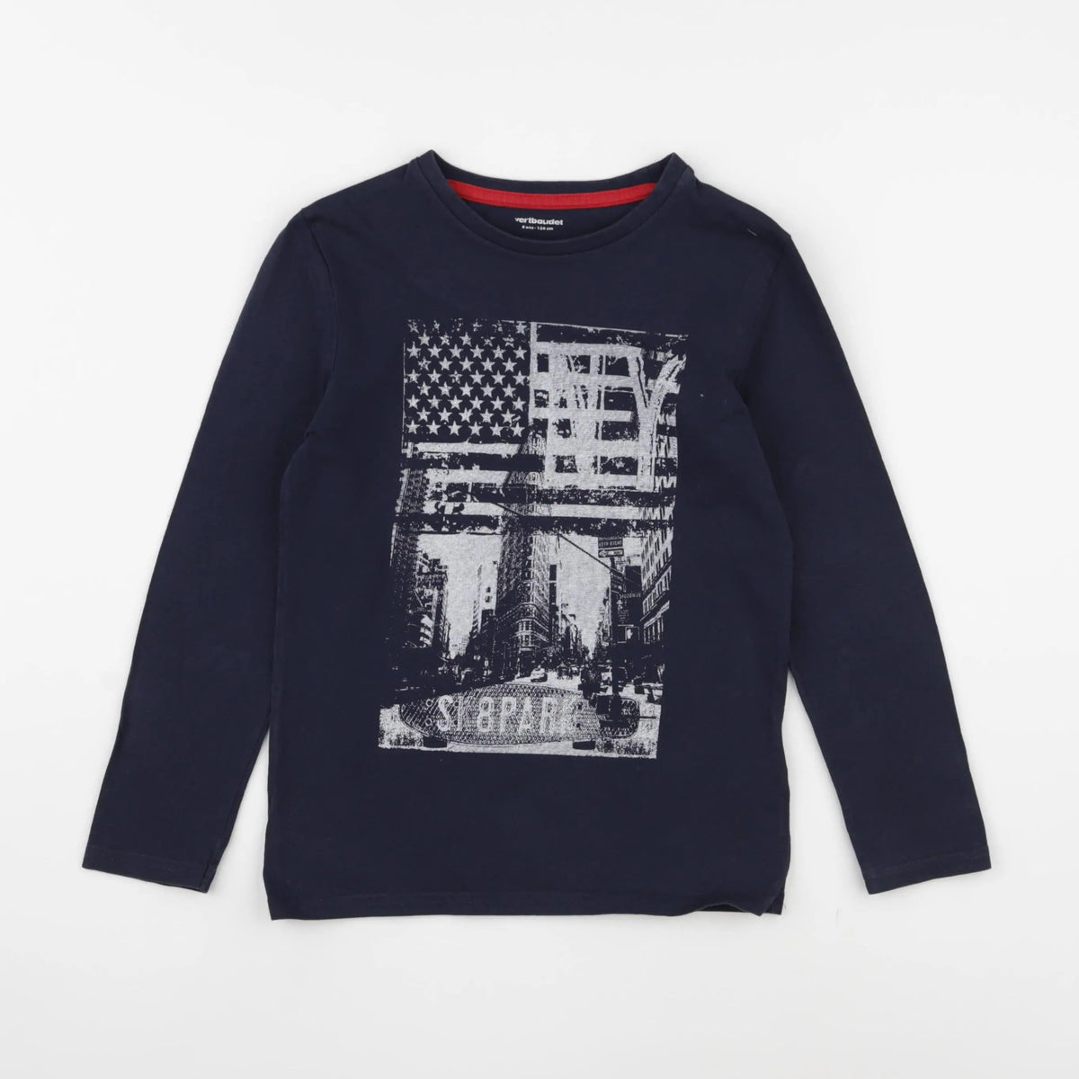 Vertbaudet - tee-shirt bleu - 8 ans