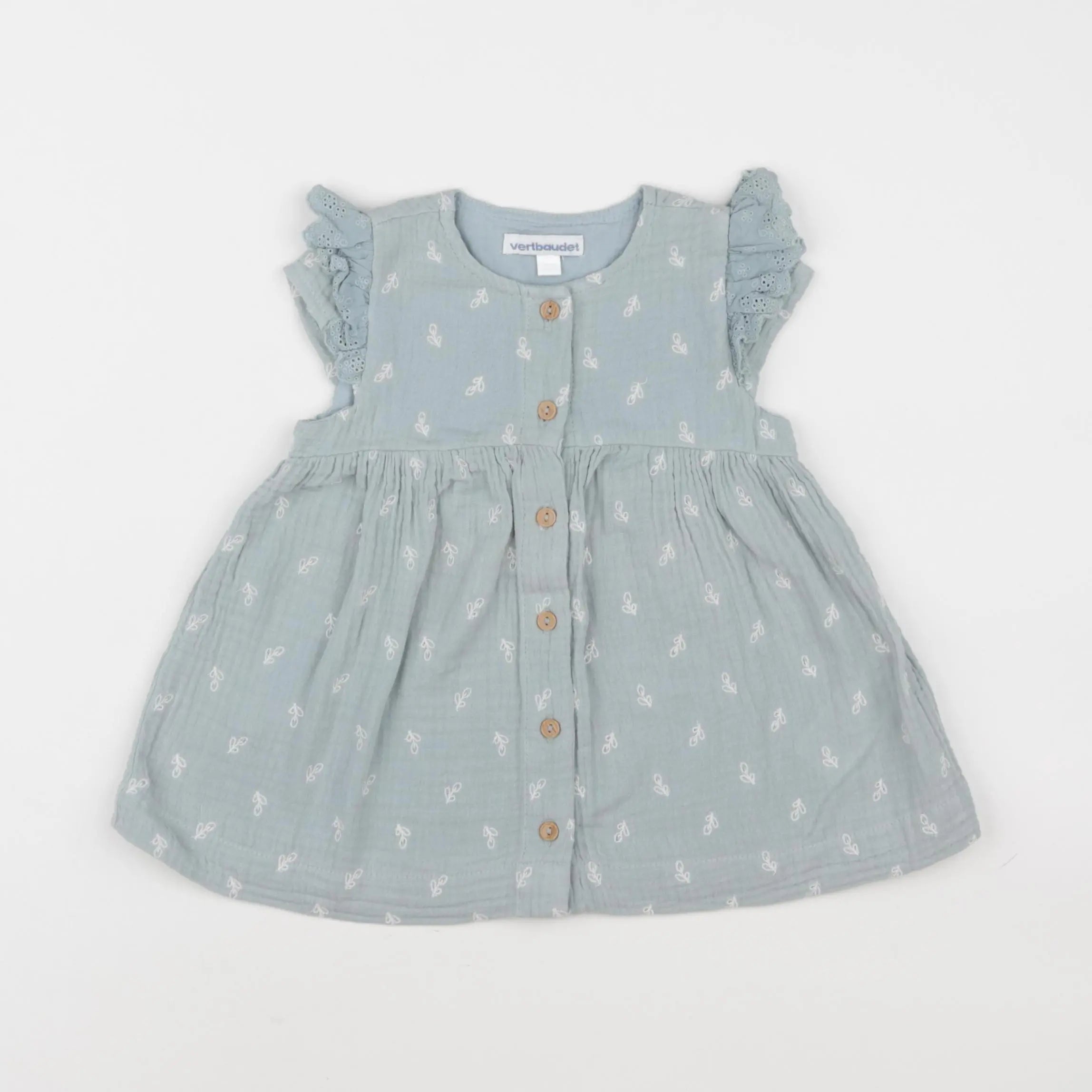 Vertbaudet - robe vert - 12 mois