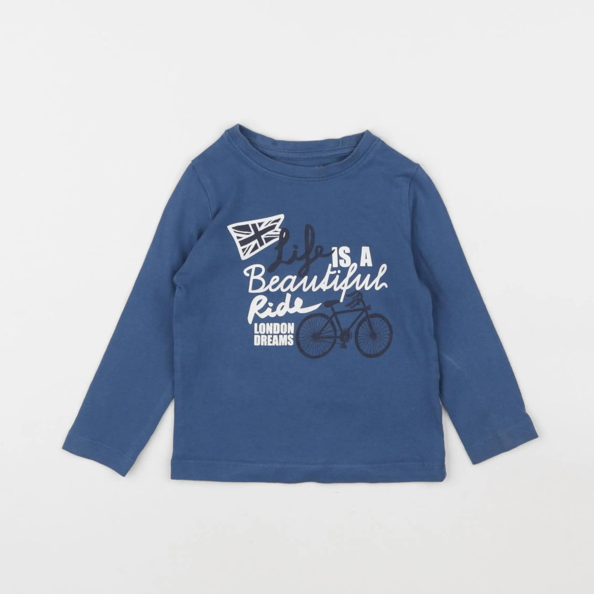 Vertbaudet - tee-shirt bleu - 2 ans