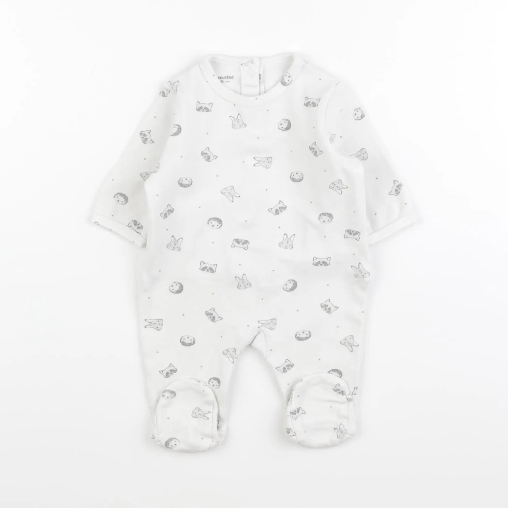 Vertbaudet - pyjama coton blanc - 3 mois