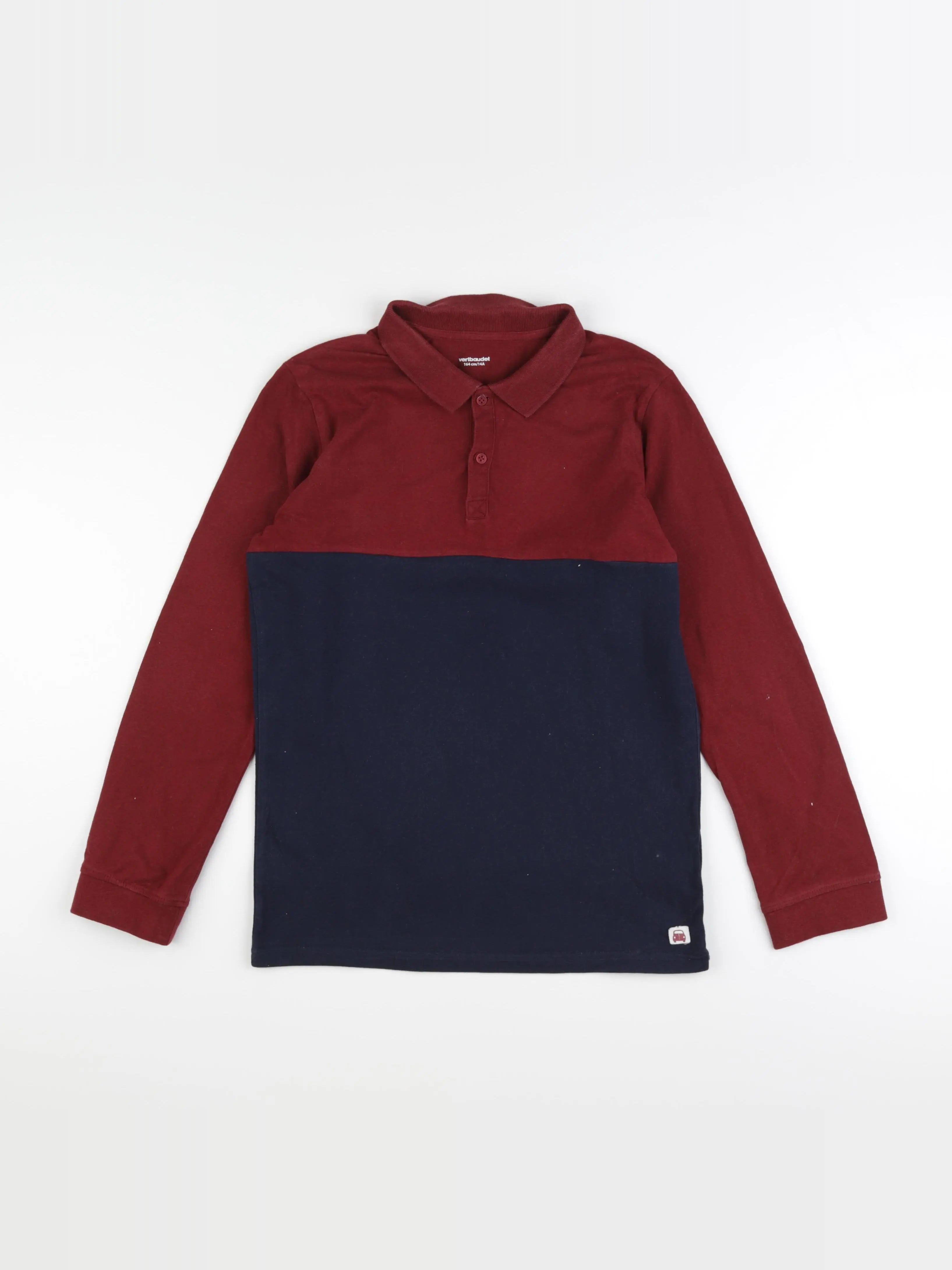 Vertbaudet - polo rouge - 14 ans