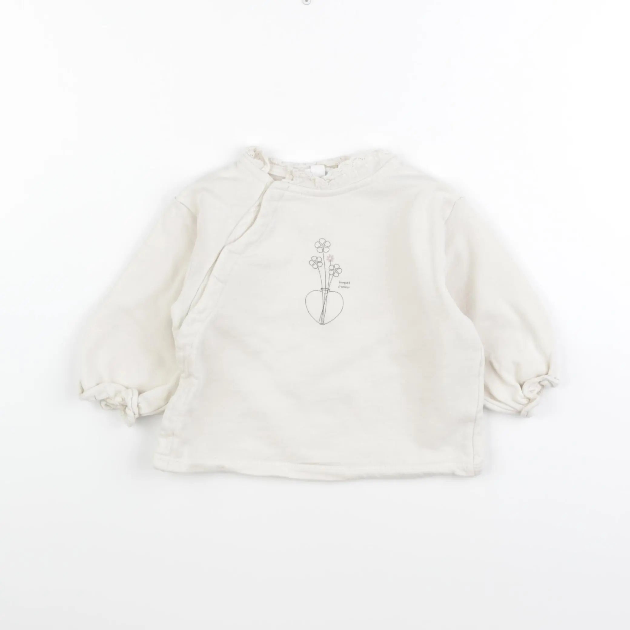 Vertbaudet - sweat beige - 12 mois