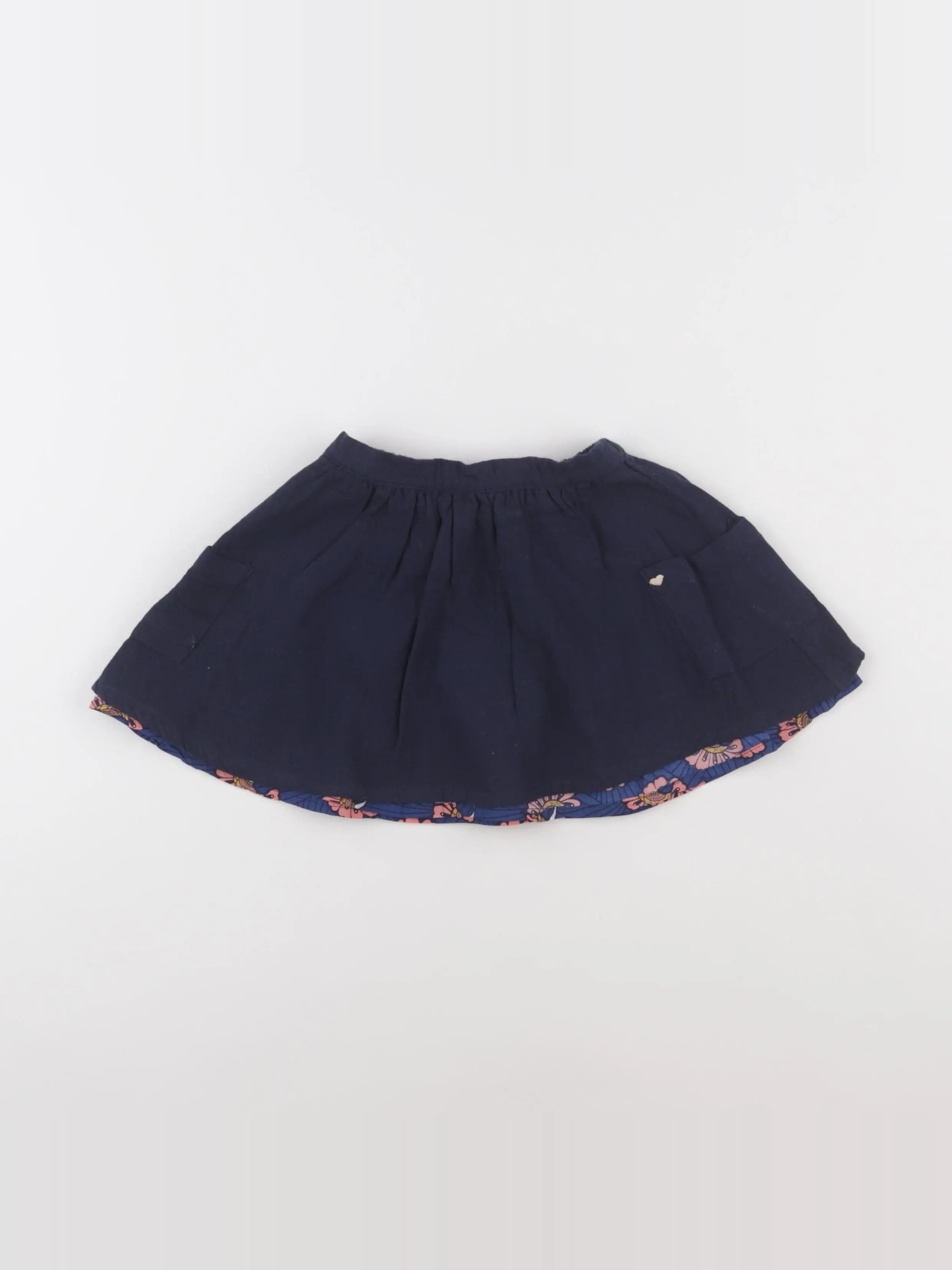 Vertbaudet - jupe réversible bleu, rose - 3 ans