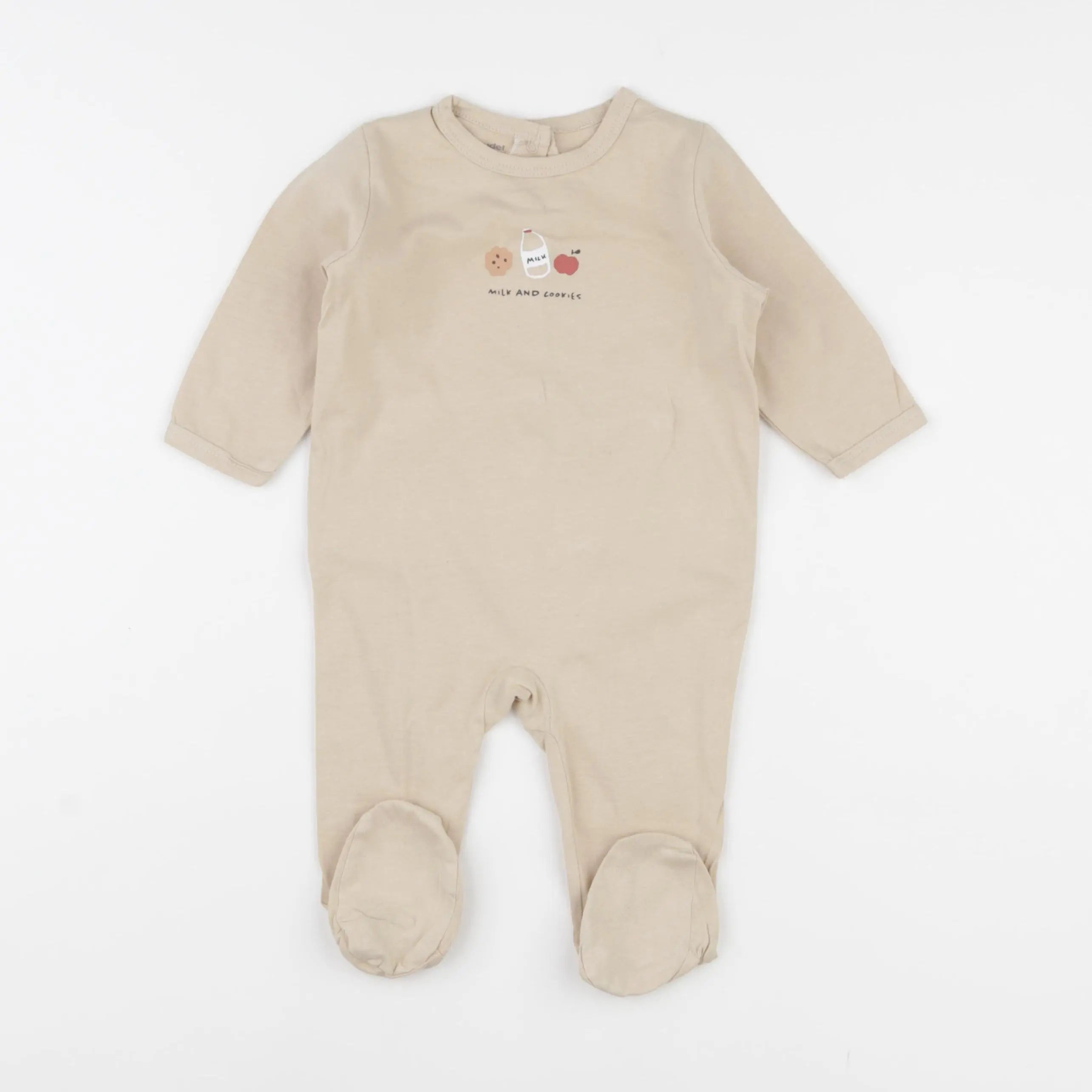 Vertbaudet - pyjama coton beige - 6 mois