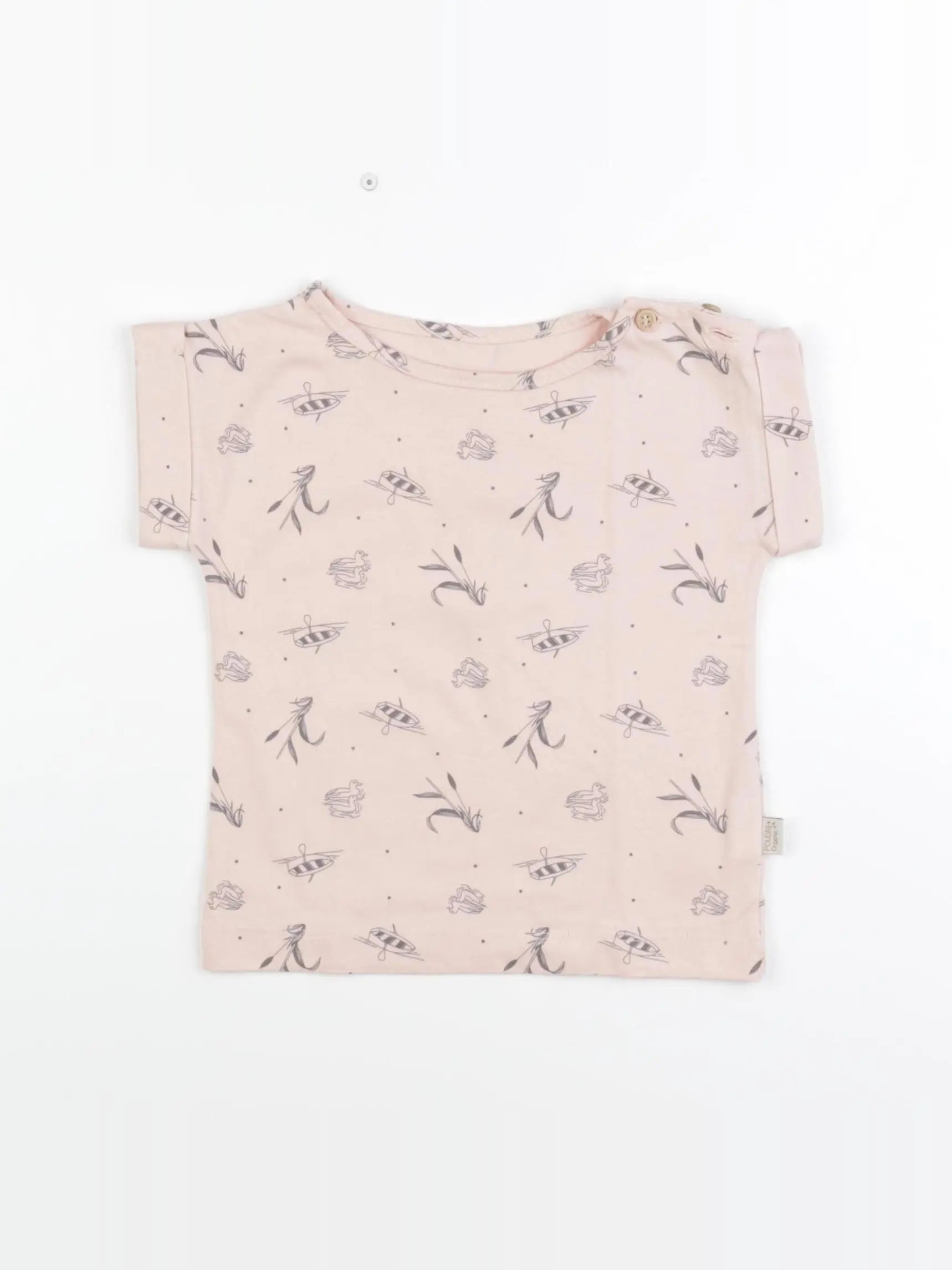 Poudre Organic - tee-shirt rose - 12 mois