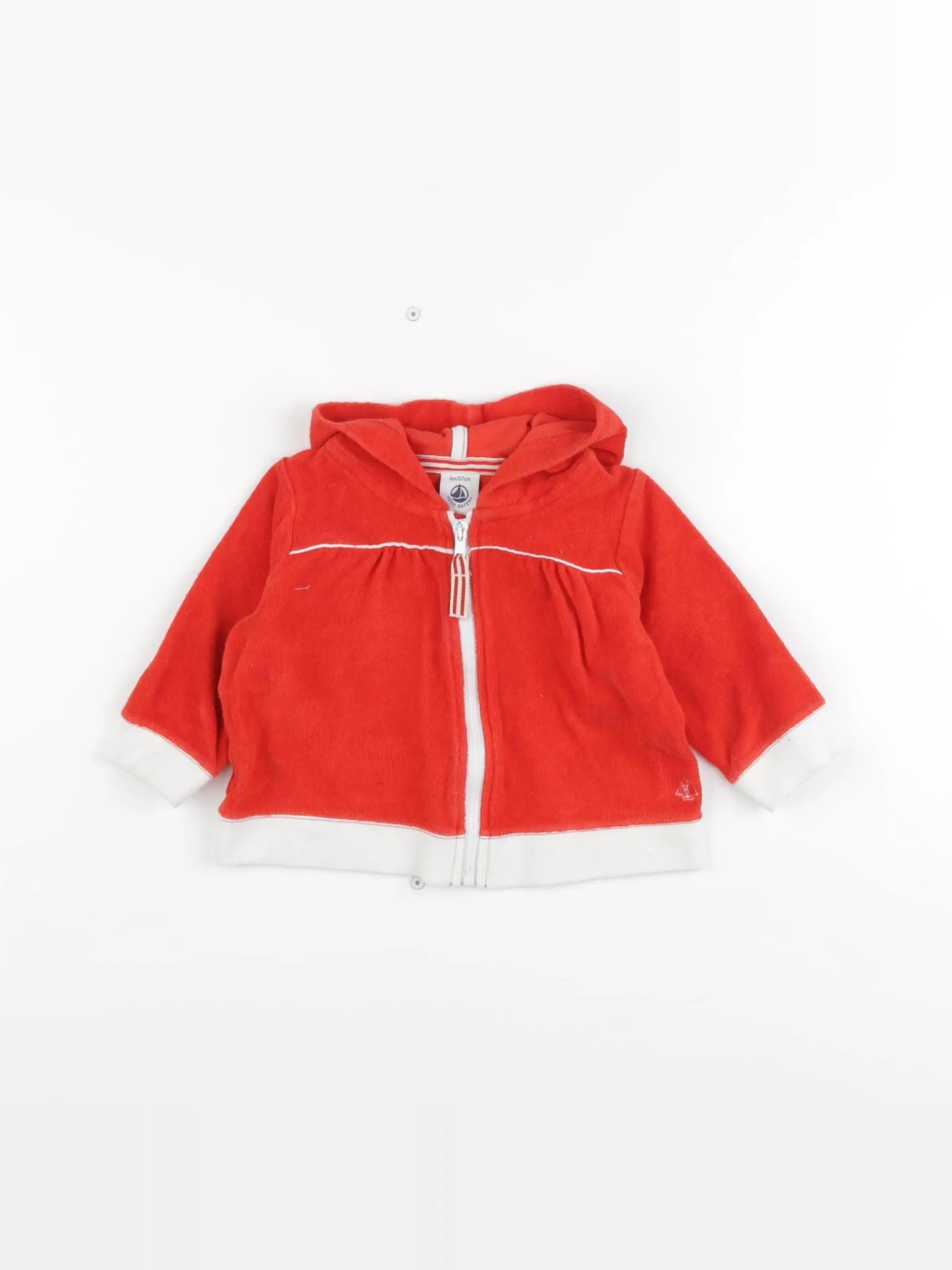 Petit Bateau - sweat rouge - 6 mois