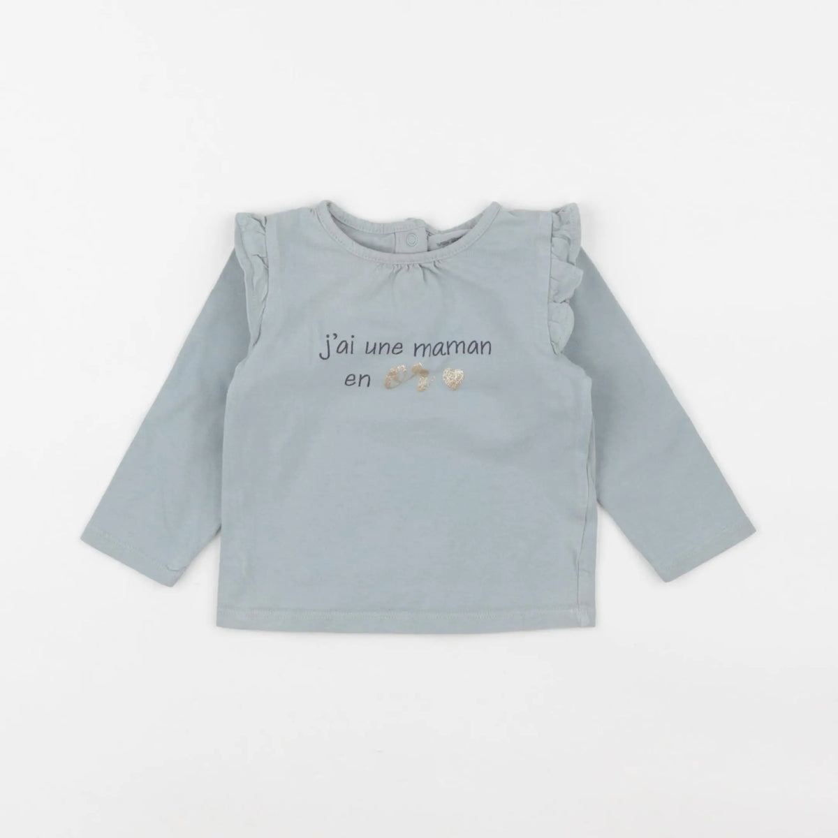 Vertbaudet - tee-shirt bleu - 12 mois