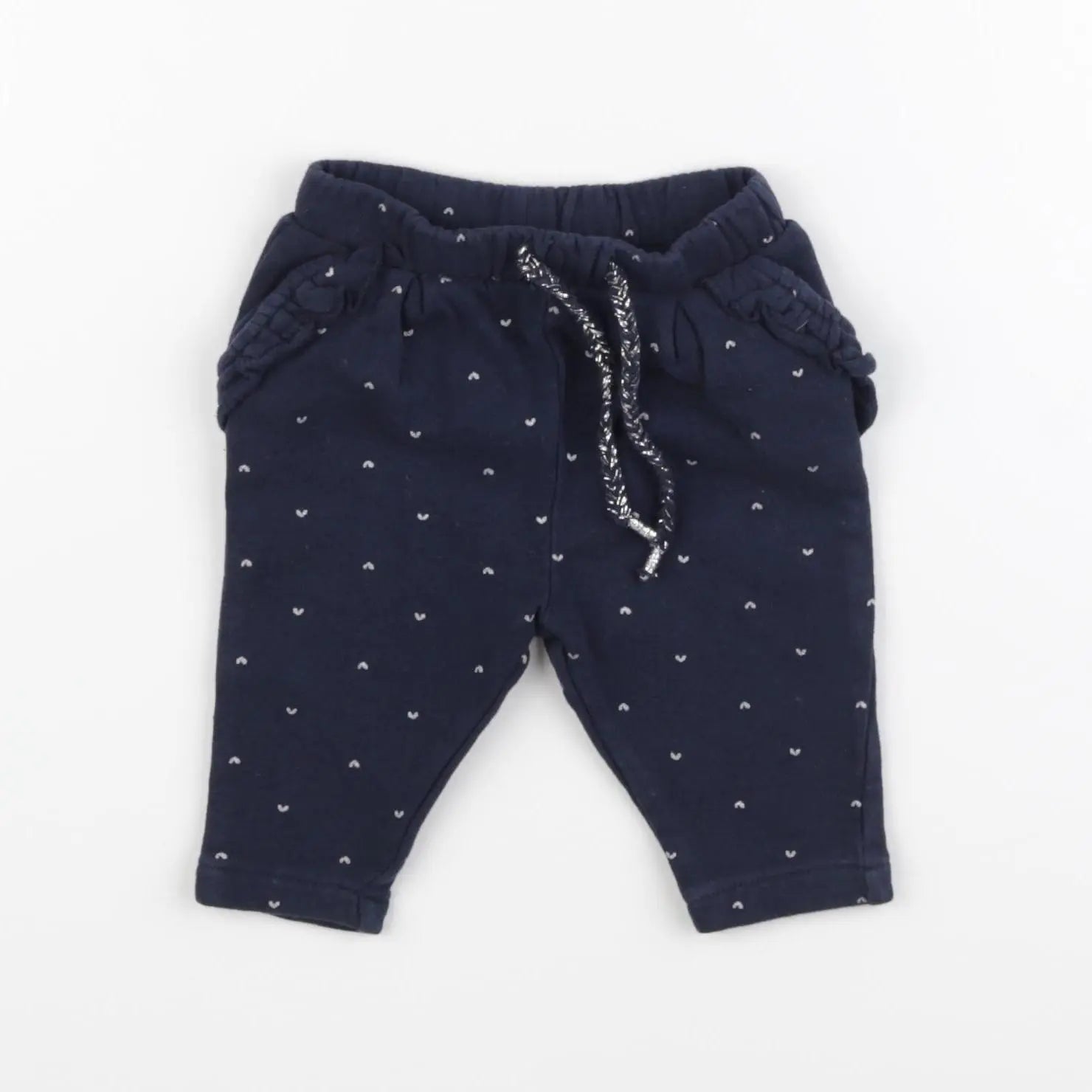 Vertbaudet - jogging doublé bleu, argent - 3 mois