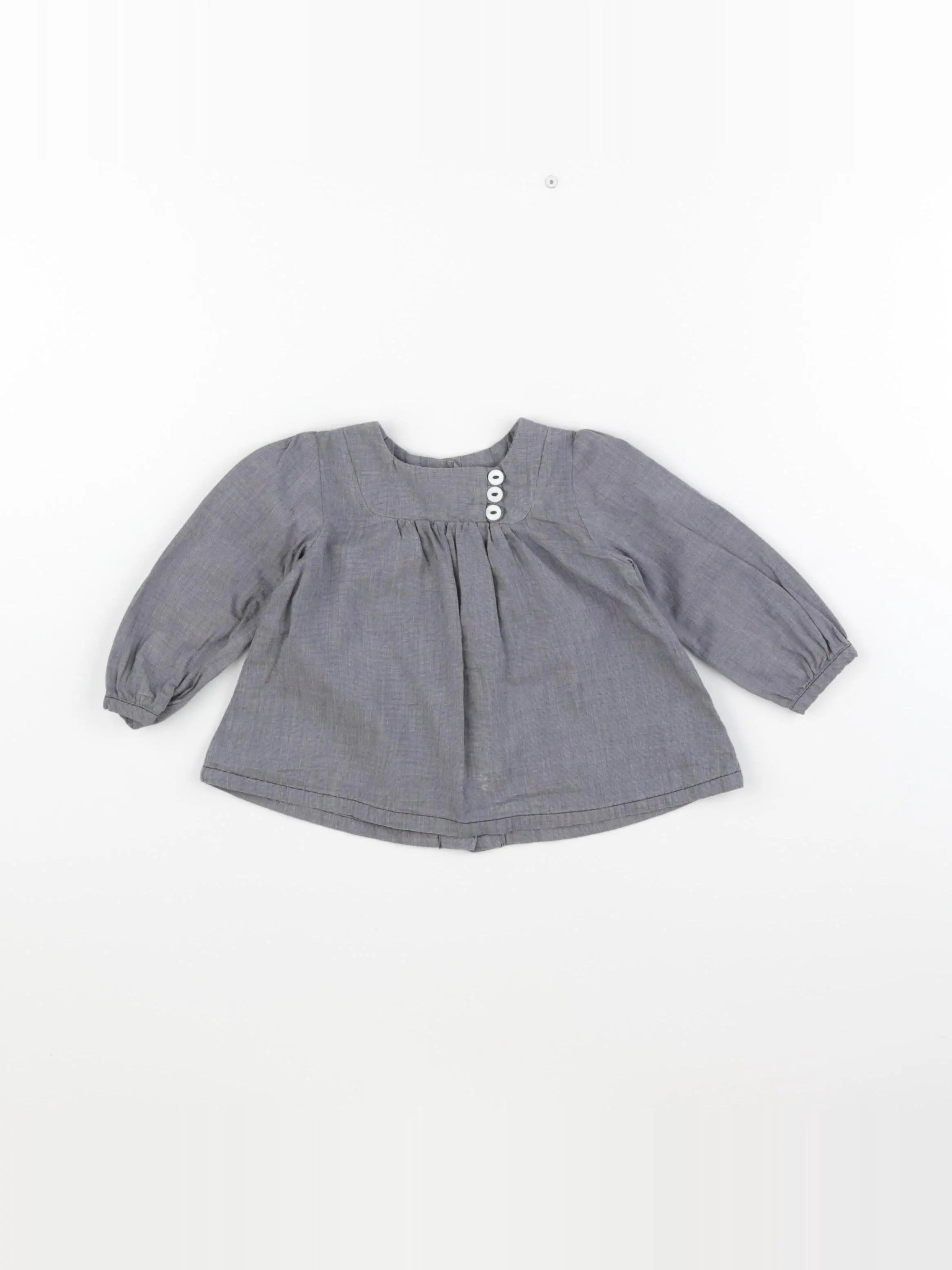 Petit Bateau - blouse bleu - 6 mois