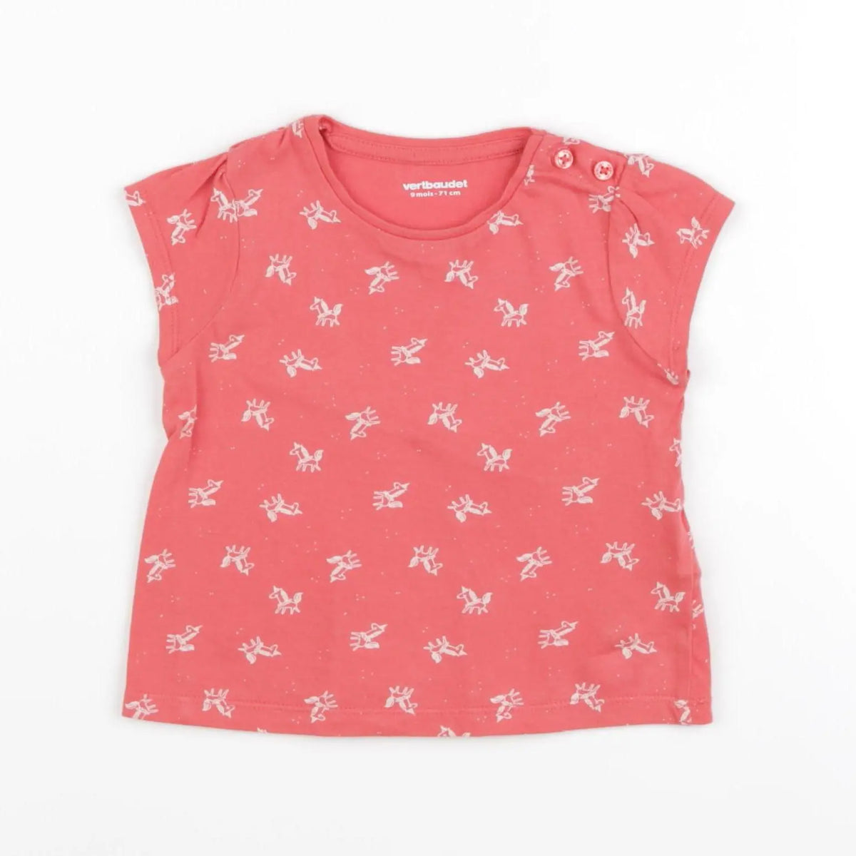 Vertbaudet - tee-shirt rose - 9 mois