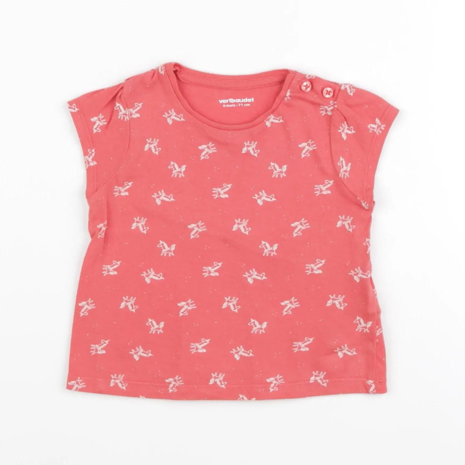 Vertbaudet - tee-shirt rose - 9 mois