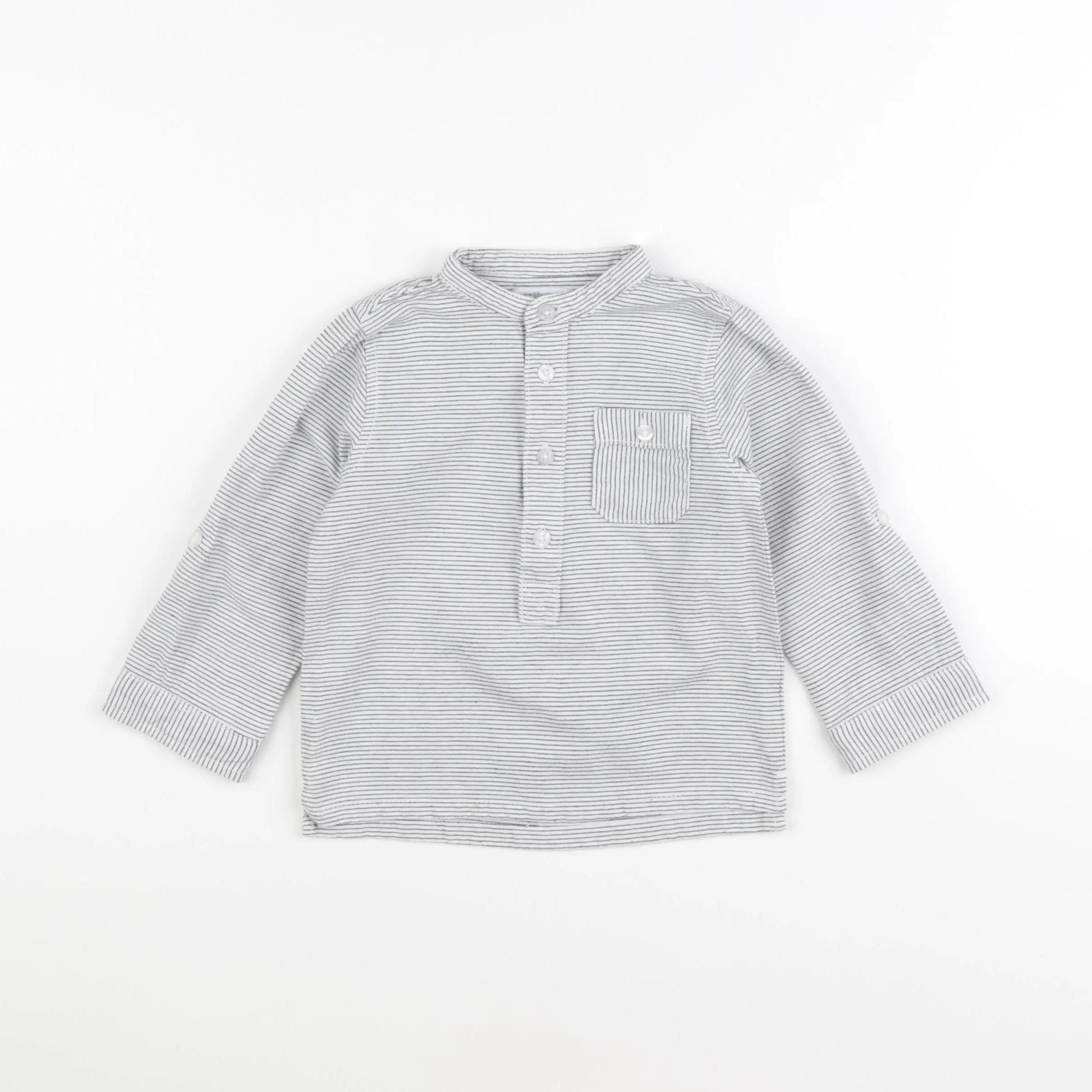 Vertbaudet - chemise blanc, bleu - 24 mois