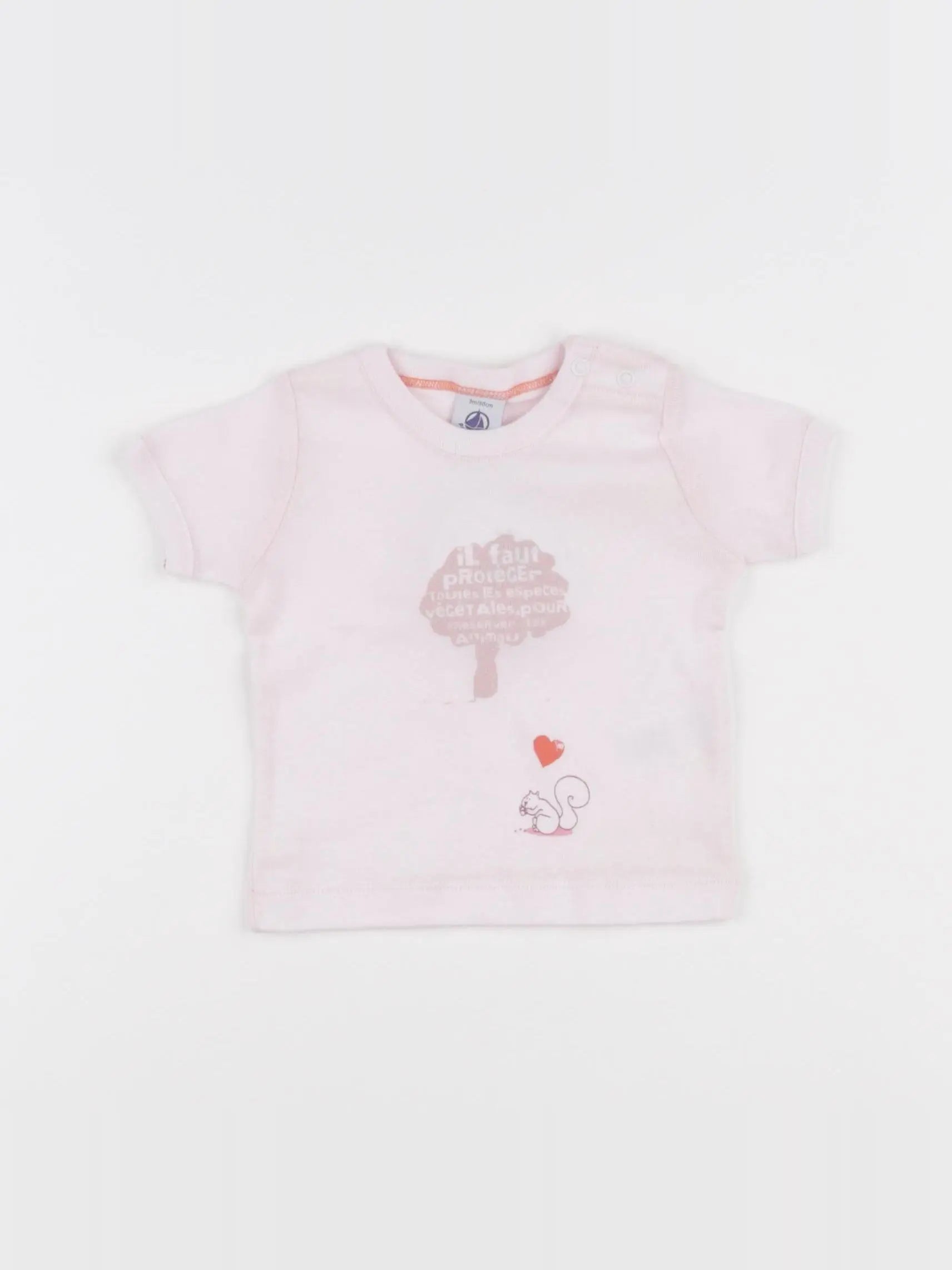 Petit Bateau - tee-shirt rose - 3 mois