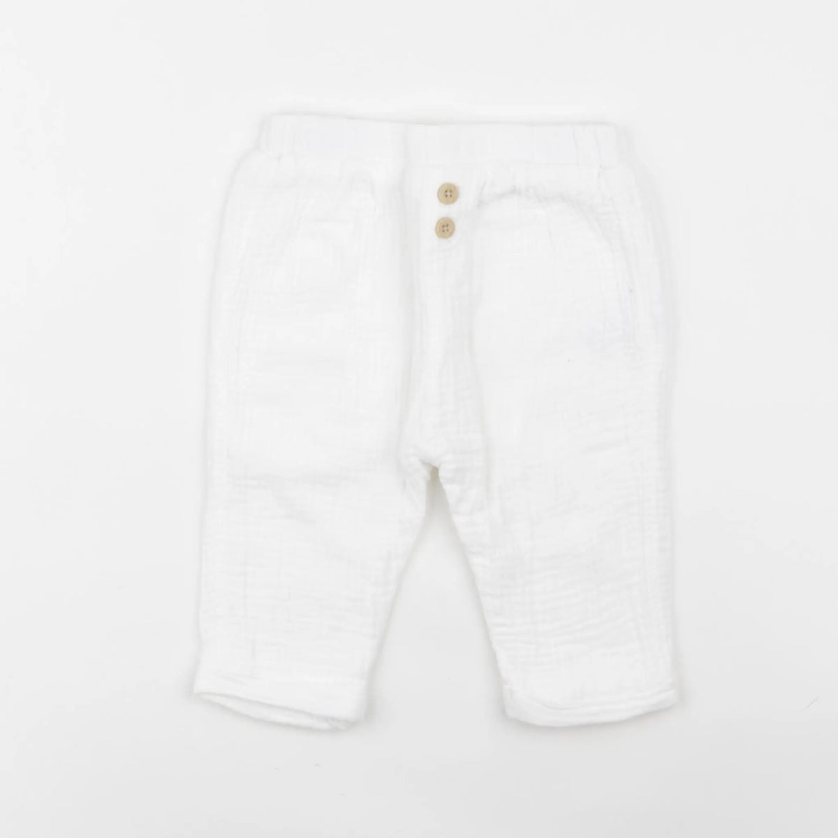 Vertbaudet - pantalon blanc - 12 mois