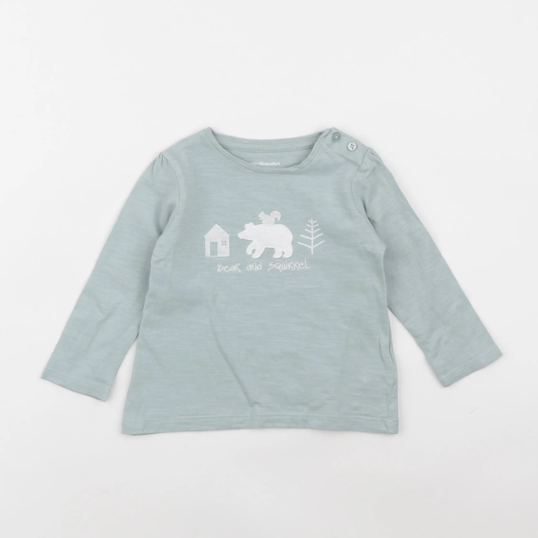 Vertbaudet - tee-shirt vert - 12 mois