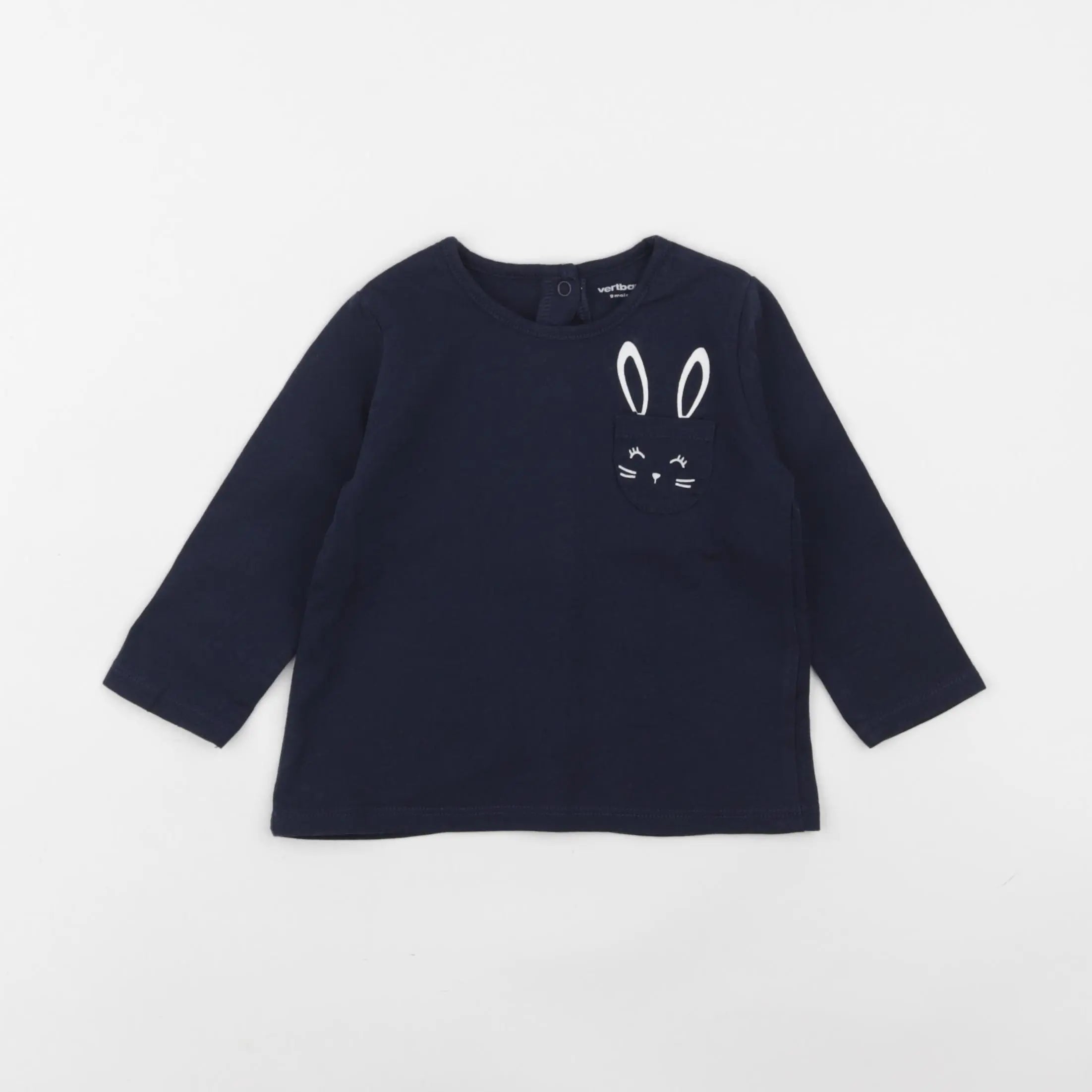 Vertbaudet - tee-shirt bleu - 9 mois