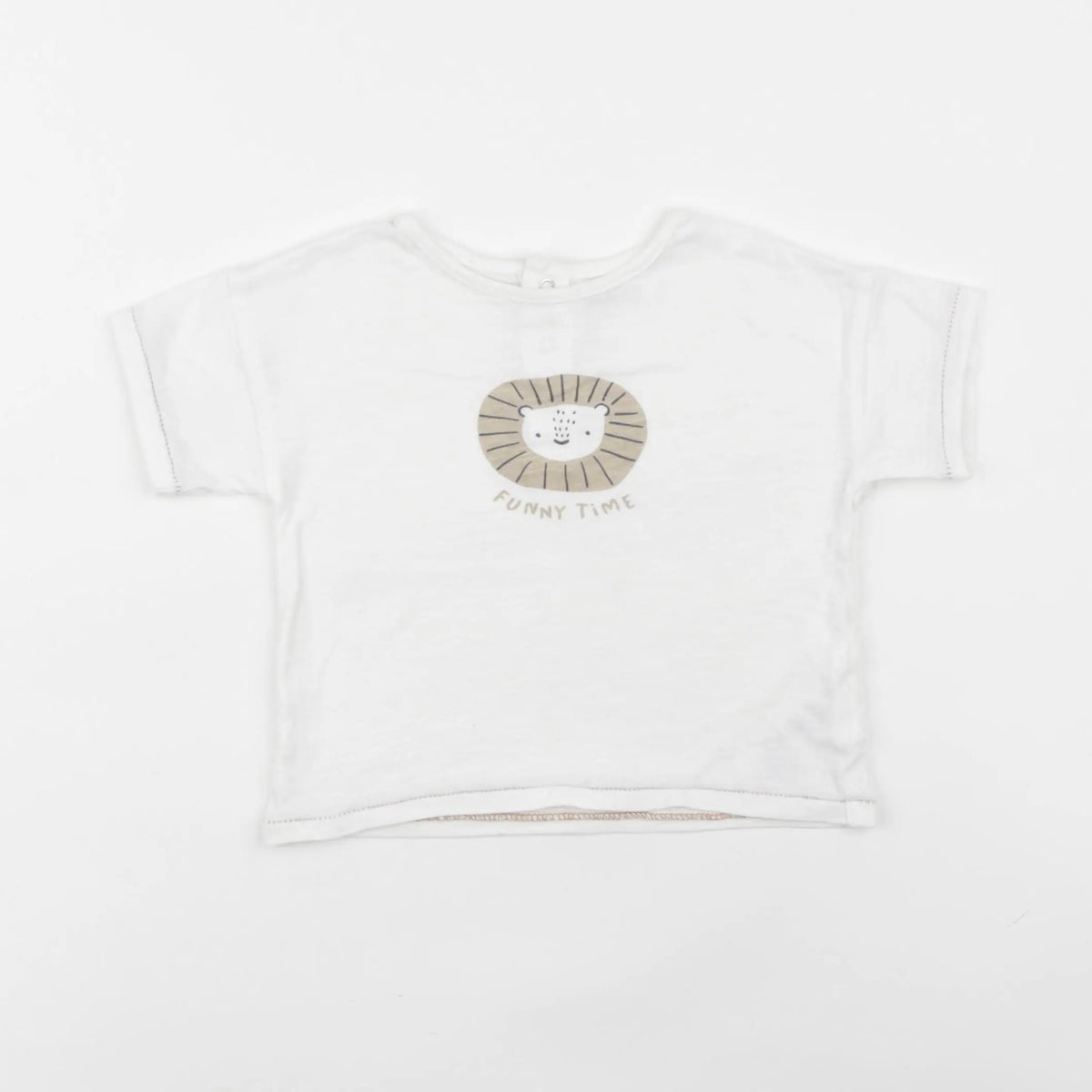 Vertbaudet - tee-shirt beige - 12 mois